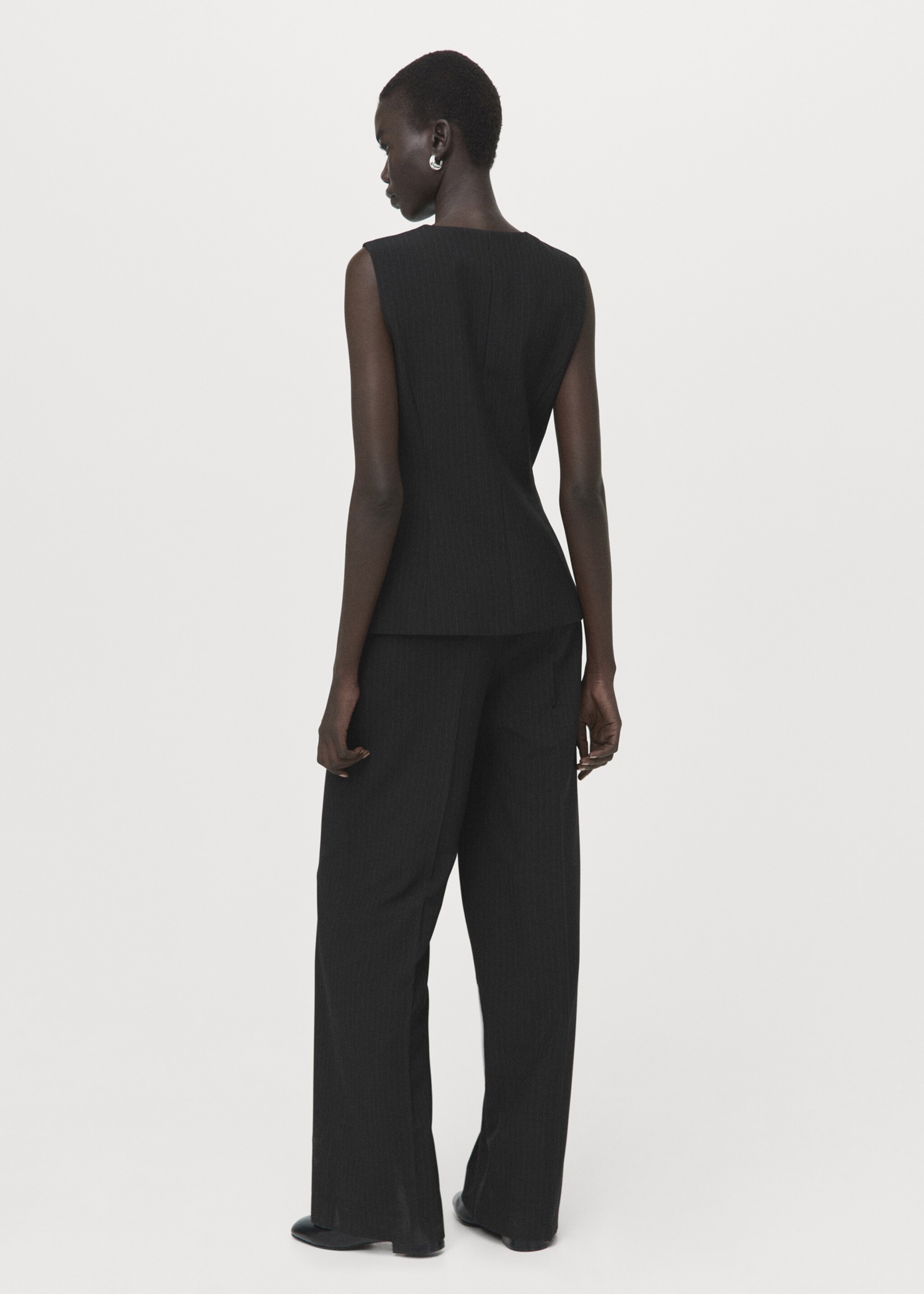 Pinstripe suit-style jumpsuit - Reverse of the article, Black. Ref: 27034085-00.