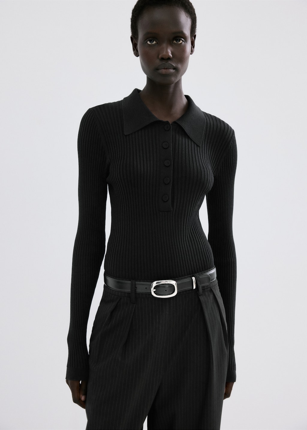Contrast-bodice long jumpsuit