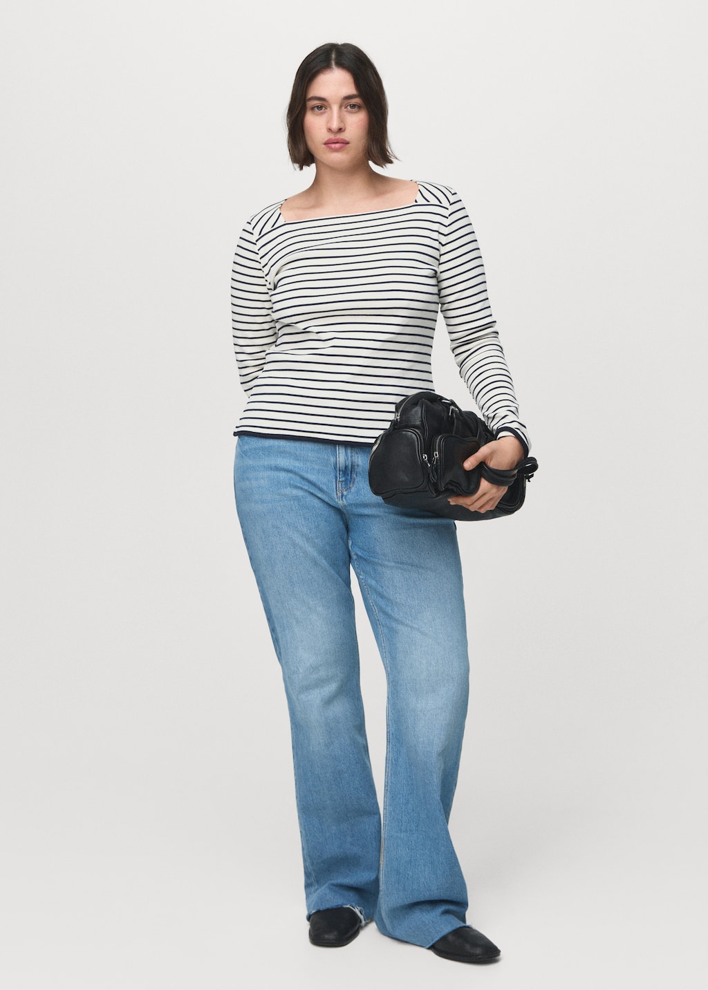 Mango Cotton boat neck t-shirt