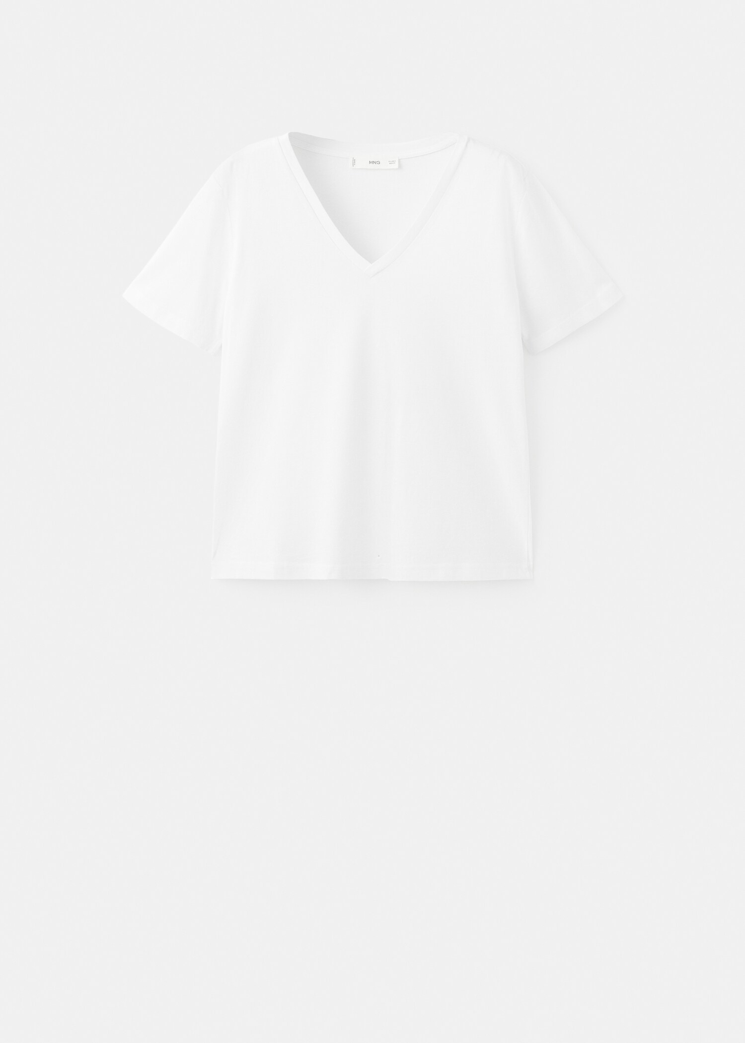 تي شيرت قطني بتصميم رقبة على شكل حرف V - منتج دون نموذج