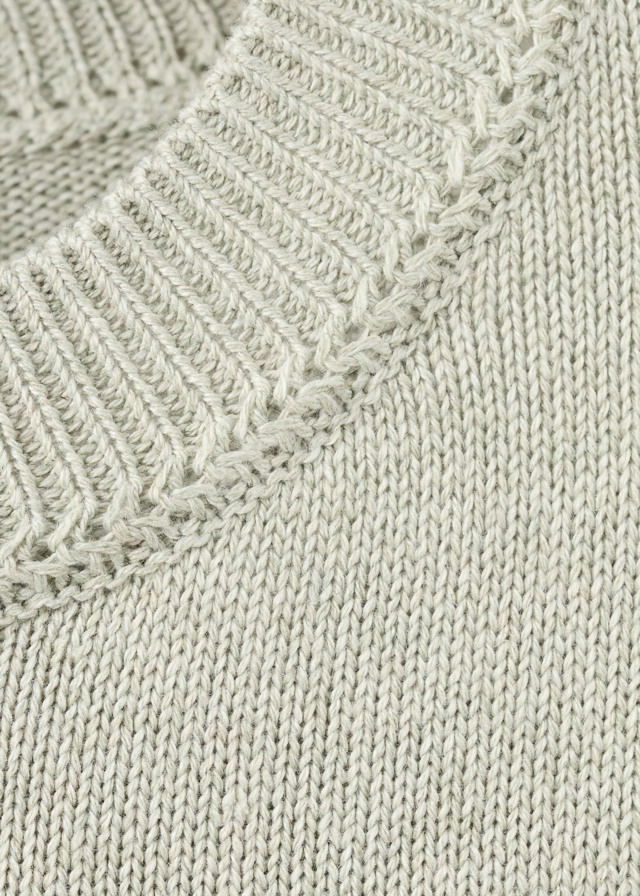 Combined knitted sweater - Details of the article 8, Aqua Green. Ref: 27034093-00.
