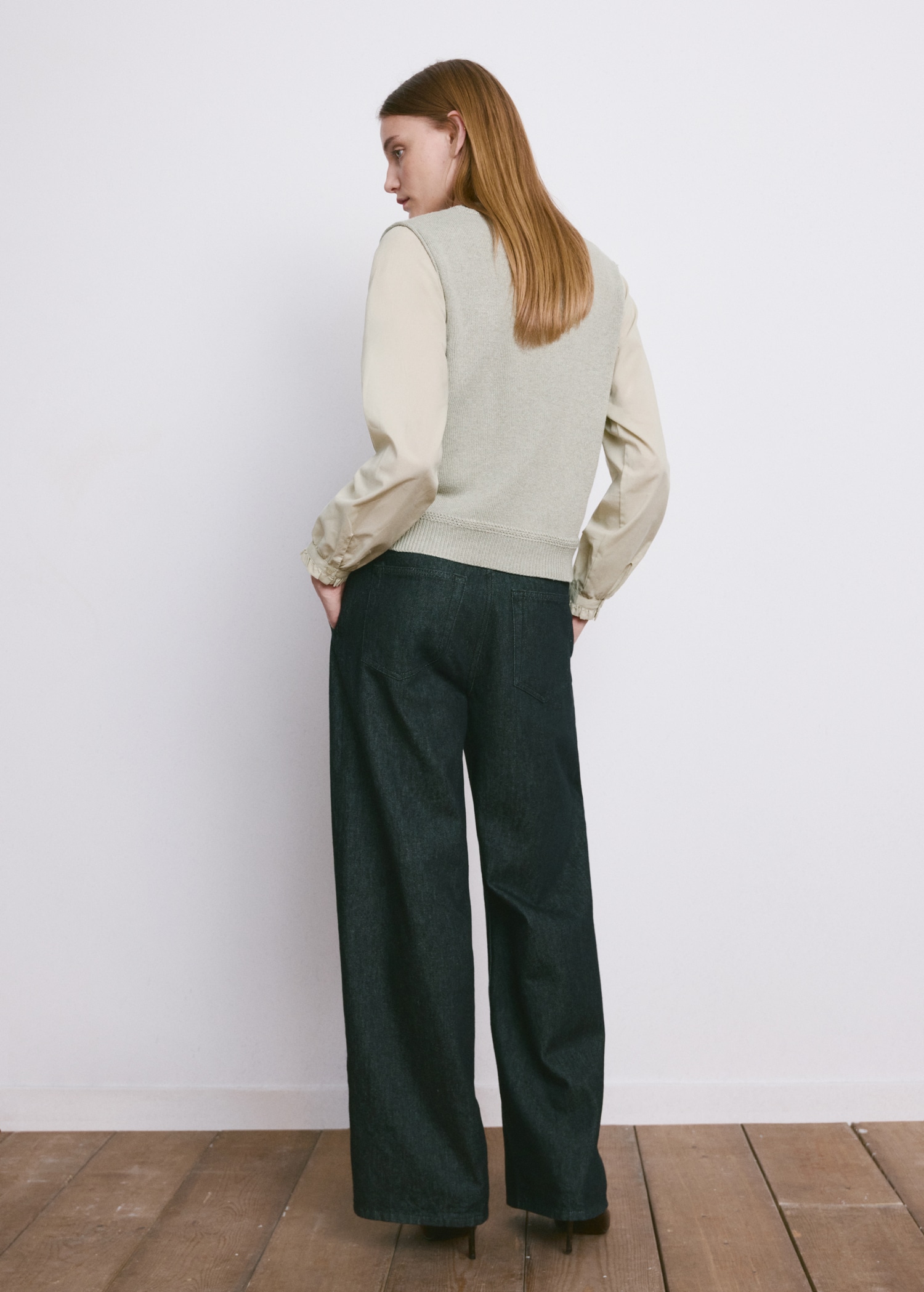 Combined knitted sweater - Reverse of the article