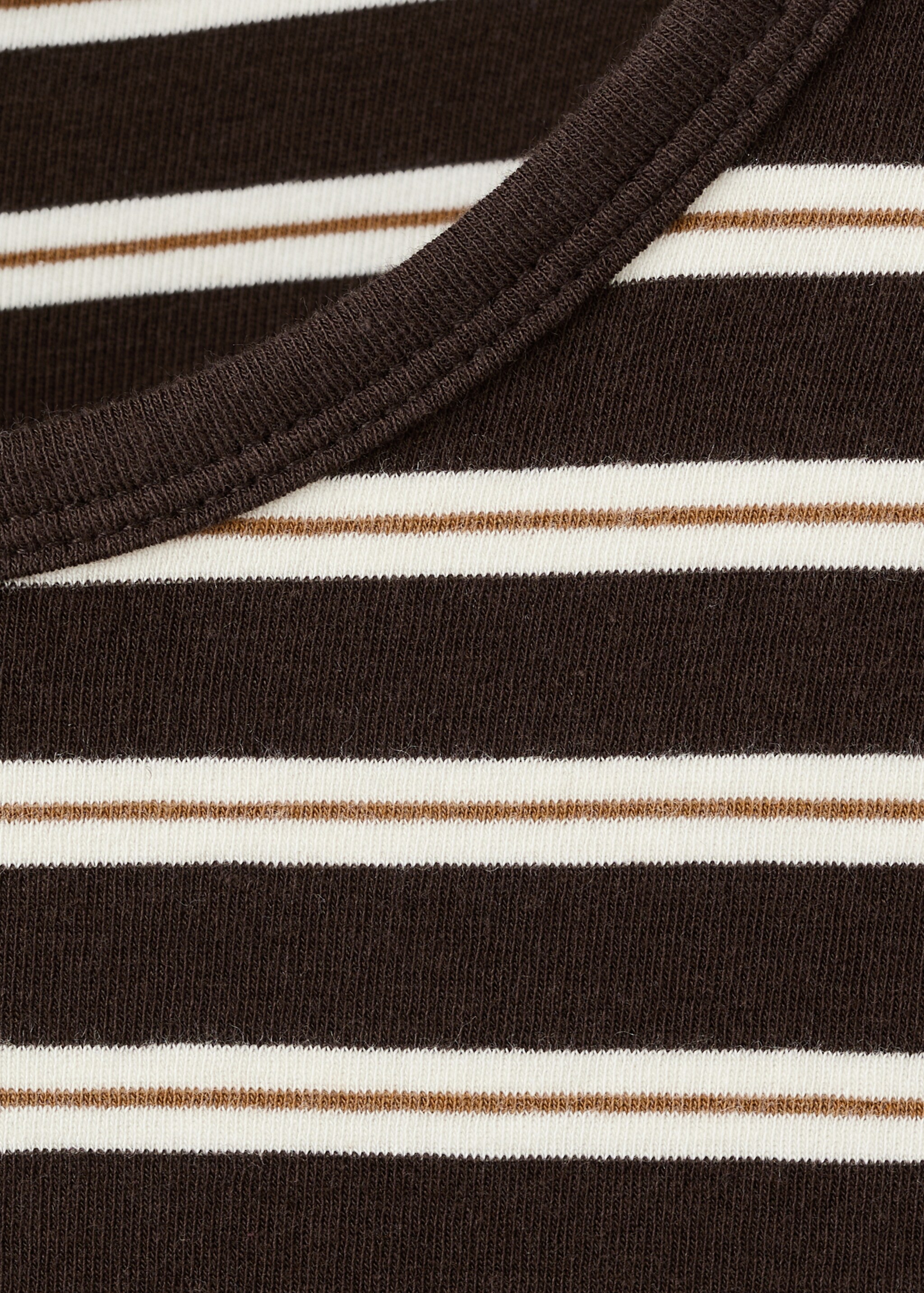 Striped long sleeves t-shirt - Details of the article 8, Brown. Ref: 27034095-00.