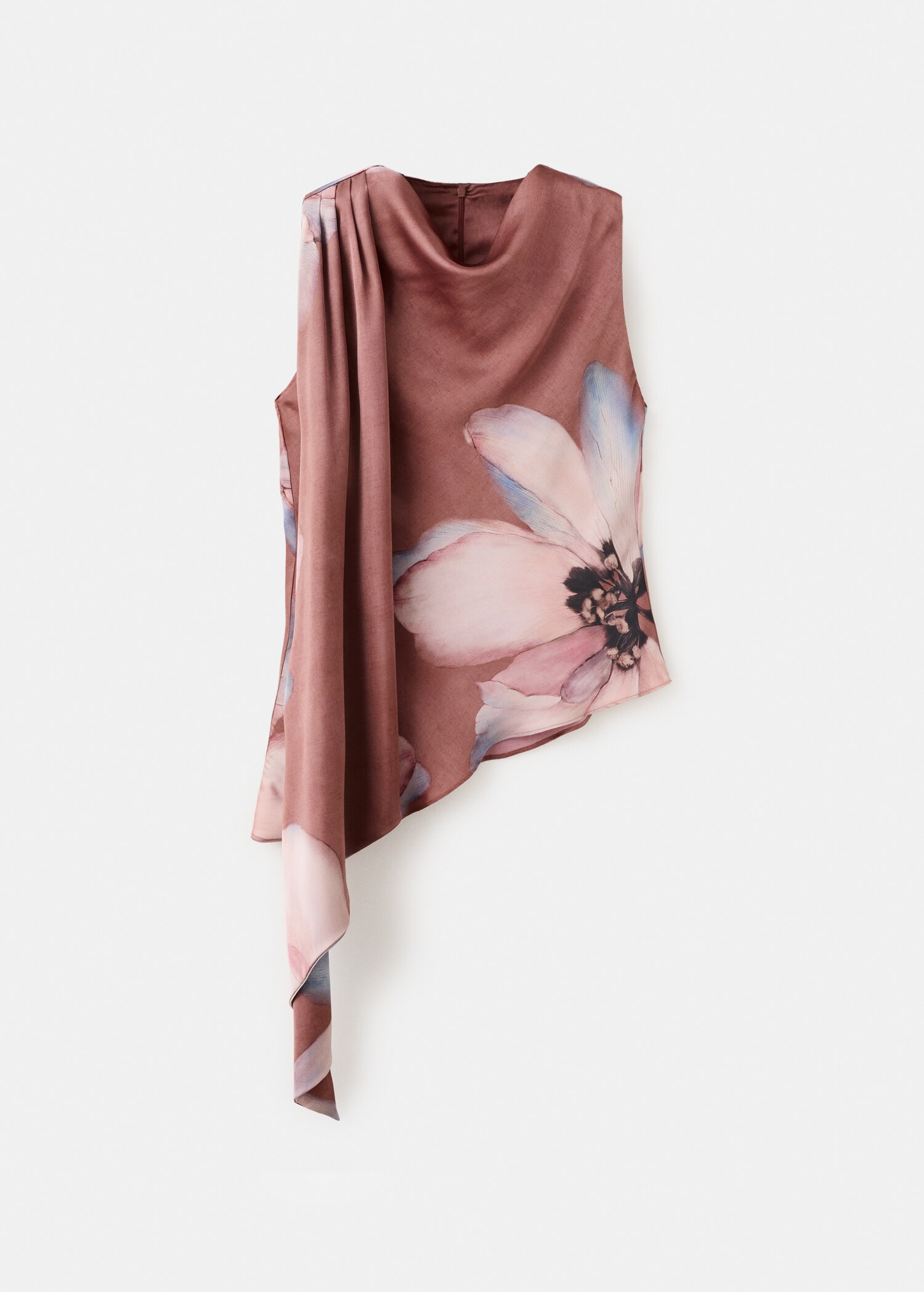 Blusa às flores com gola rufada - Artigo sem modelo