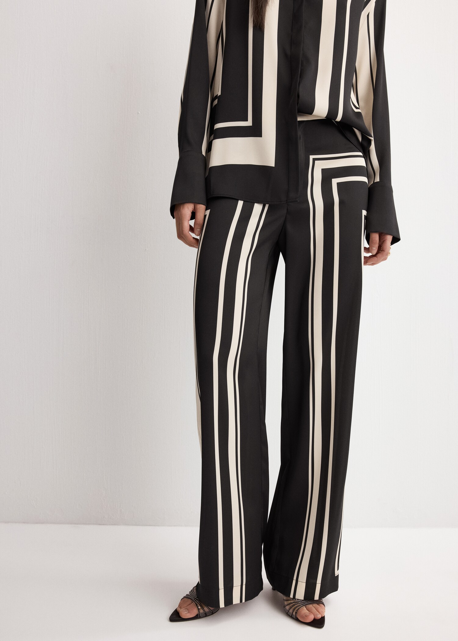 Satin printed trousers - Medium plane