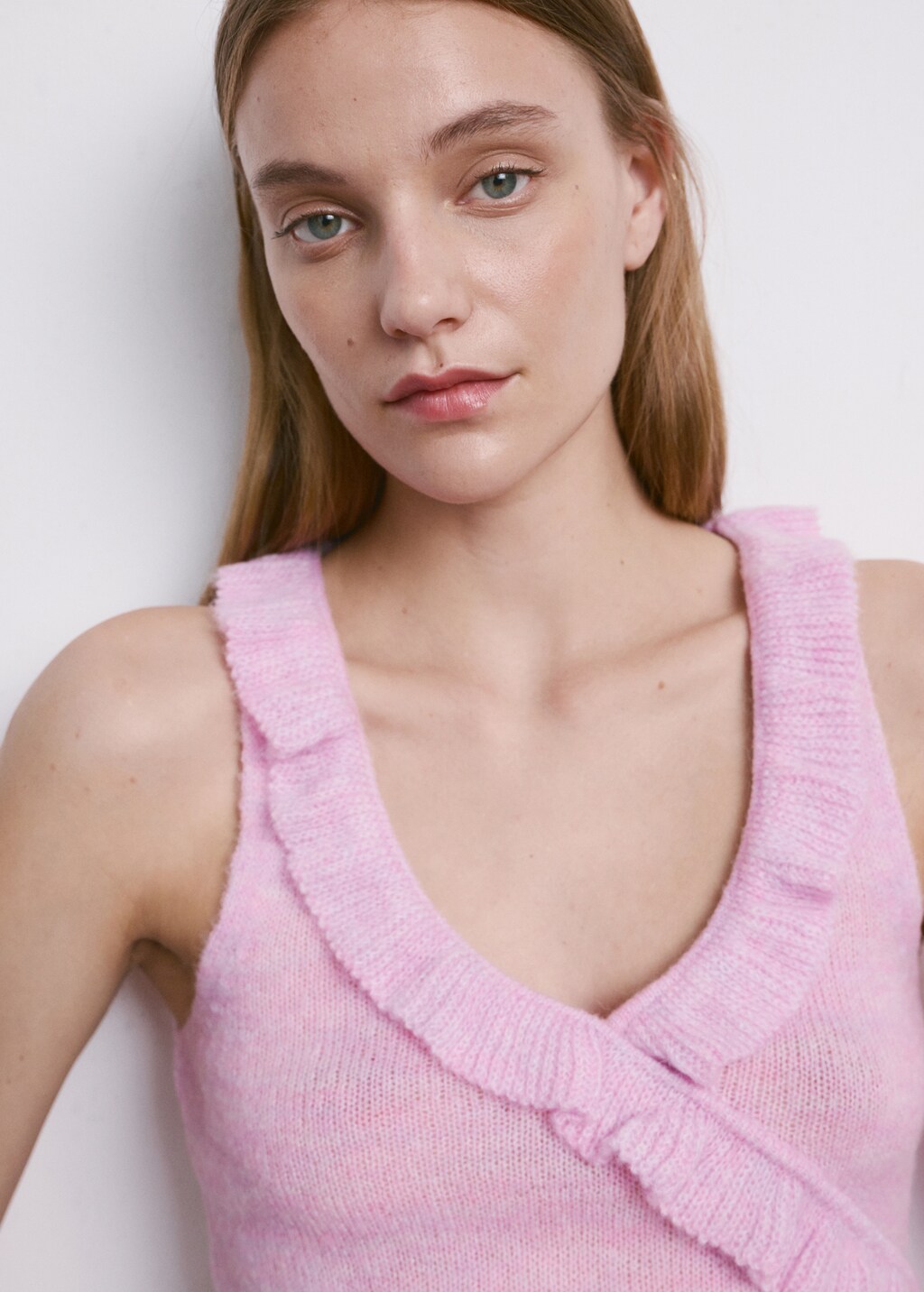 Mango Ruffle knit top thumbnail