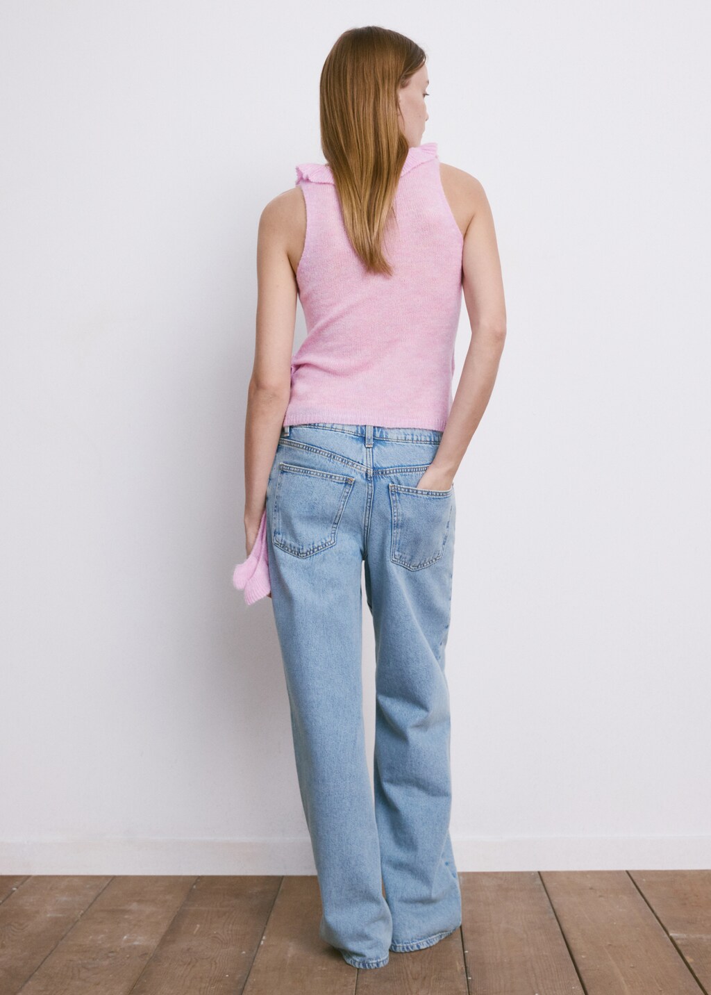 Mango Ruffle knit top thumbnail