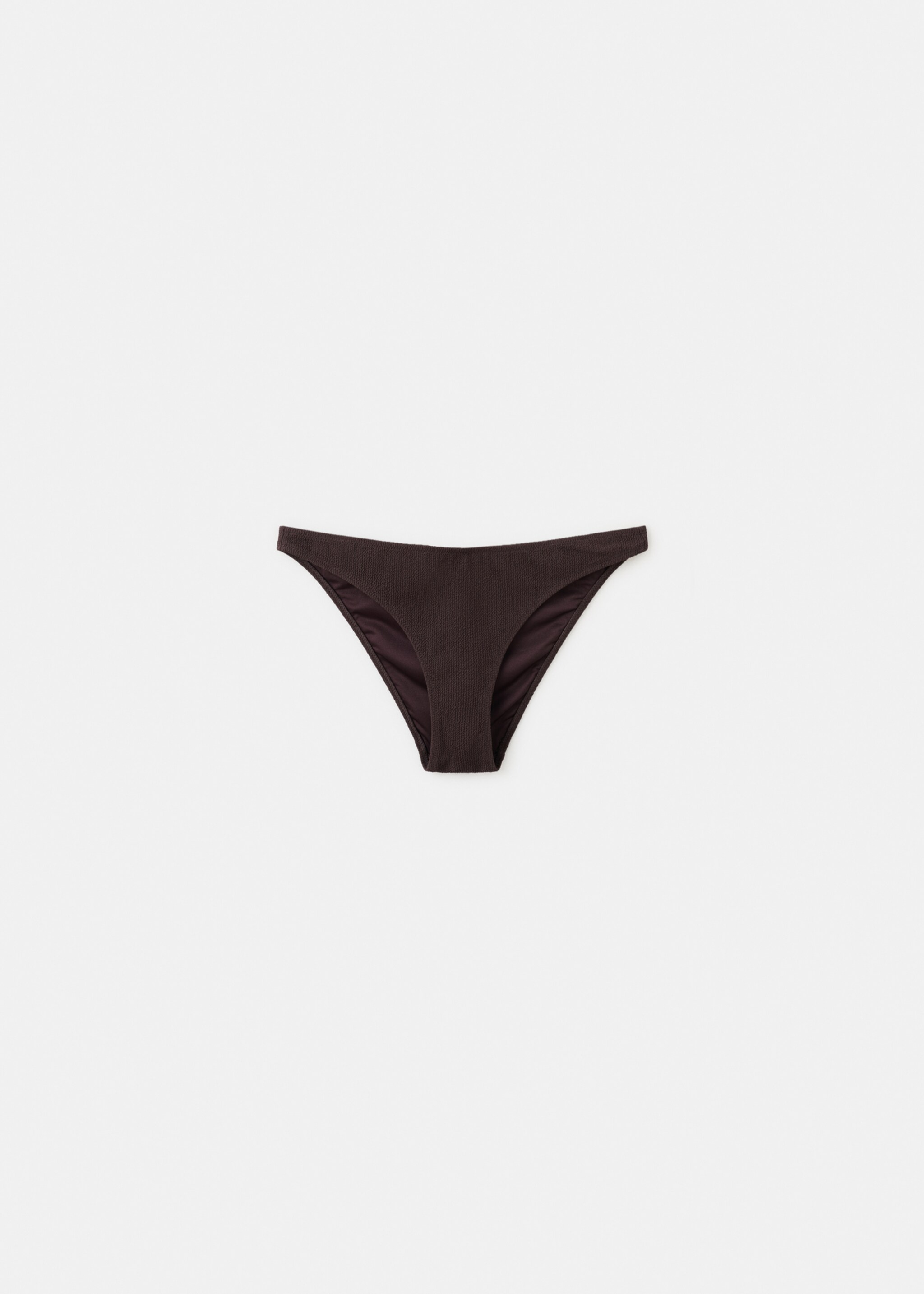 Classic textured bikini bottoms - Article without model, Brown. Ref: 27034417-00.