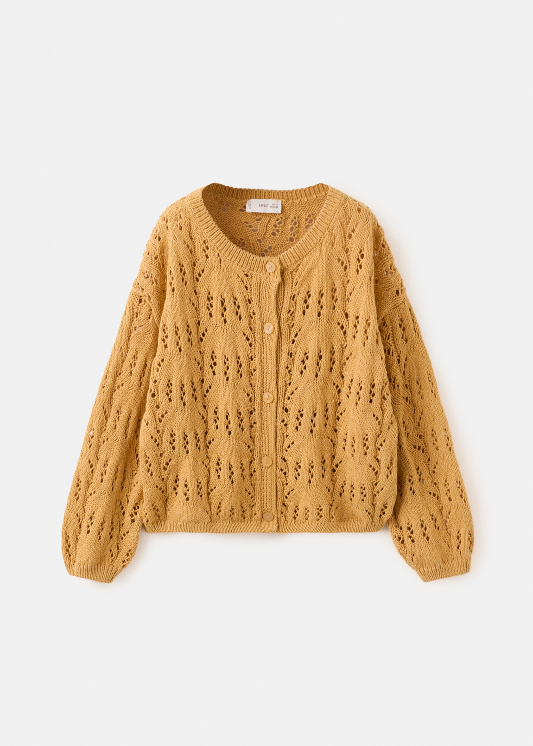 Cárdigan punto calado - Artículo sin modelo, Mostaza. Ref: 27034424-00.