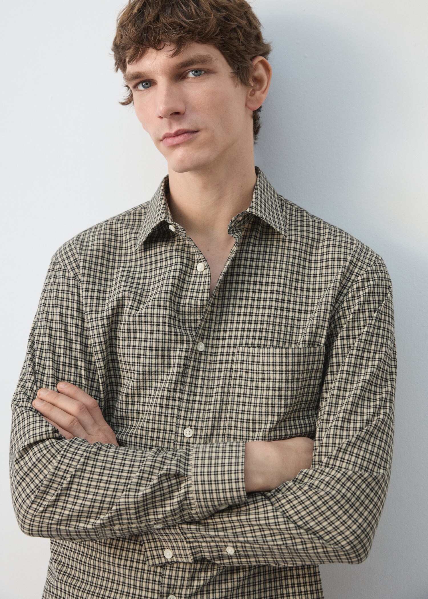 قميص بقصة مريحة بنمط مربعات - تفاصيل المنتج 1