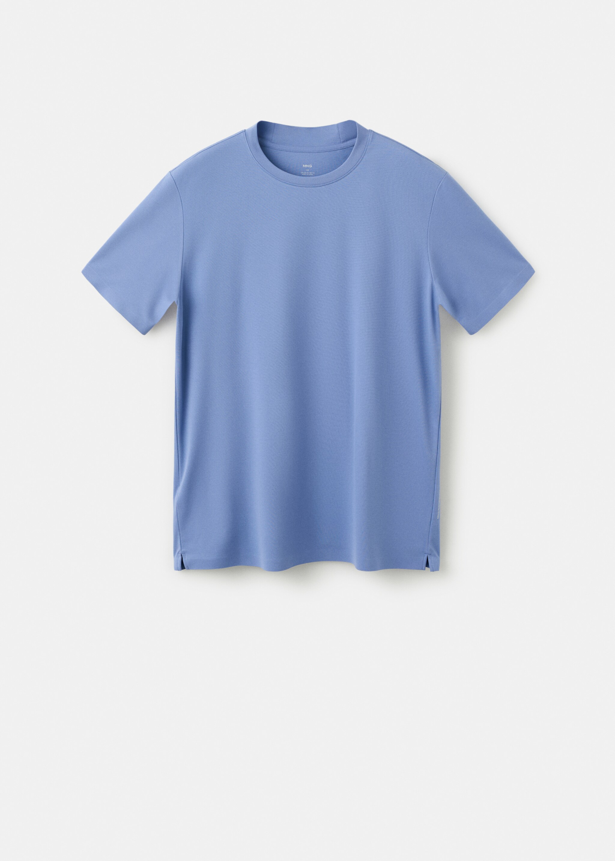 Slim Fit-T-Shirt aus Komfort-Stretchgewebe - Artikel ohne Model, Porzellanblau. Ref: 27034426-00.