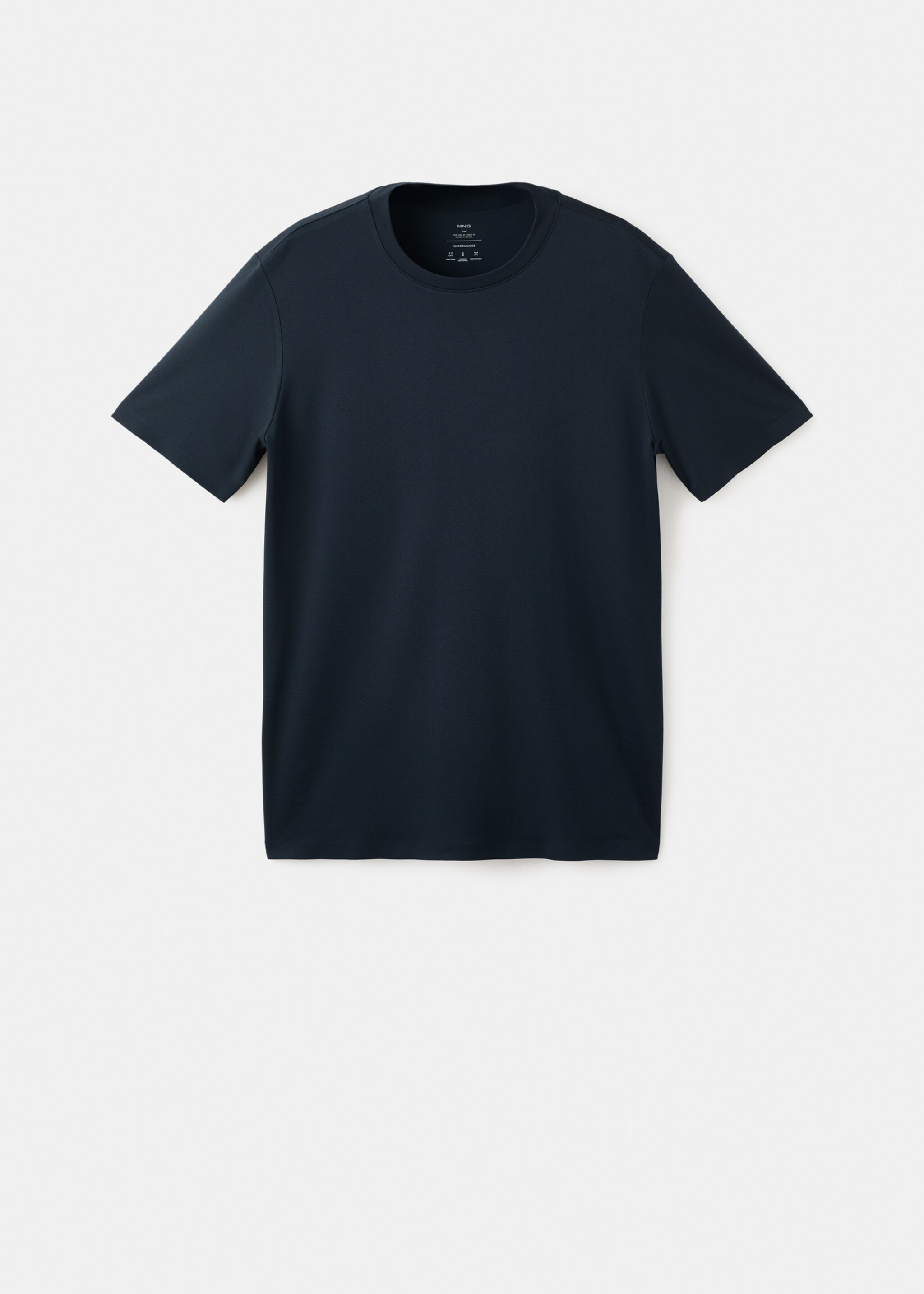 Slim Fit-T-Shirt aus Komfort-Stretchgewebe - Artikel ohne Model, Marineblau. Ref: 27034426-00.