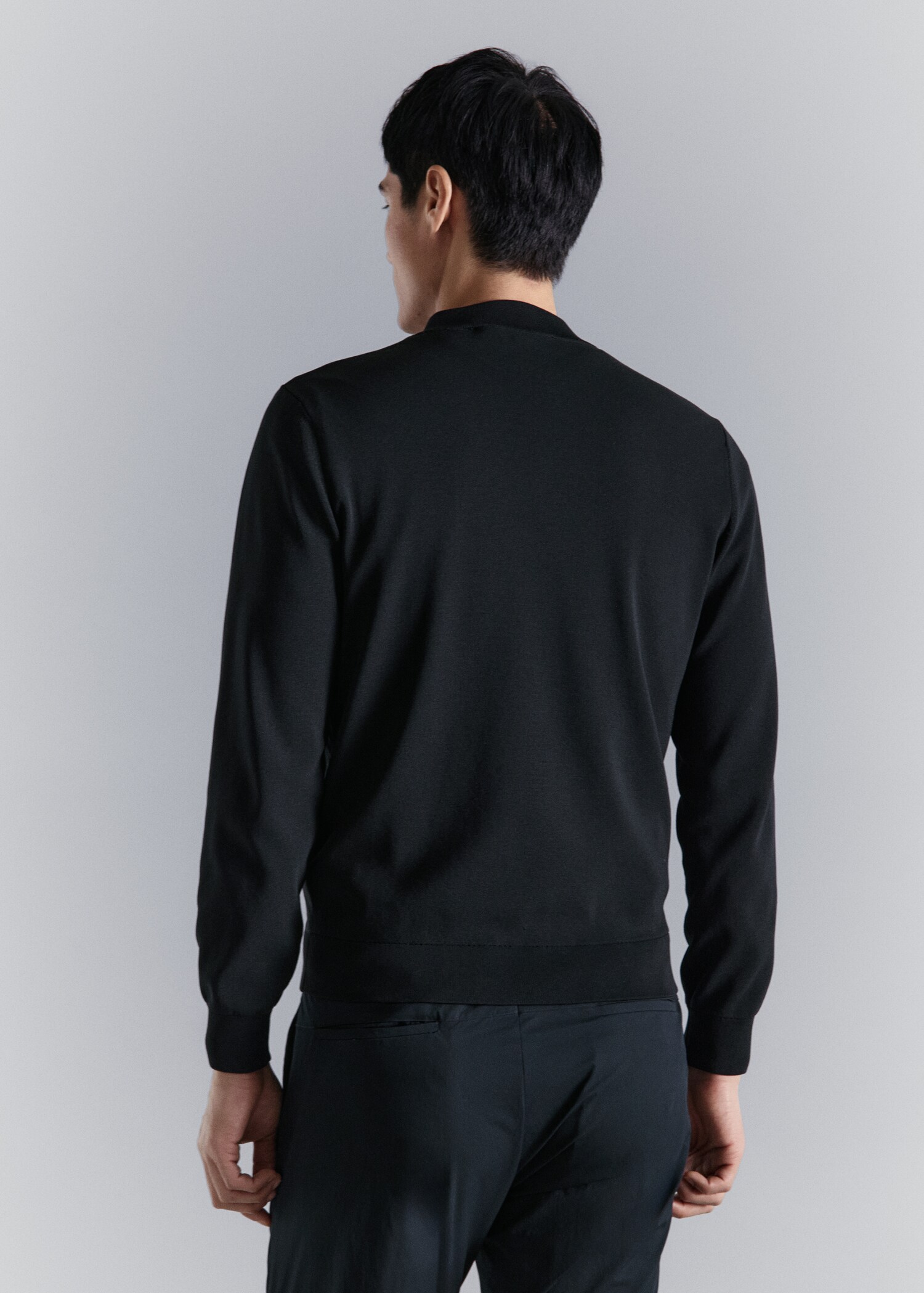Combined bomber jacket in knit - Reverse of the article