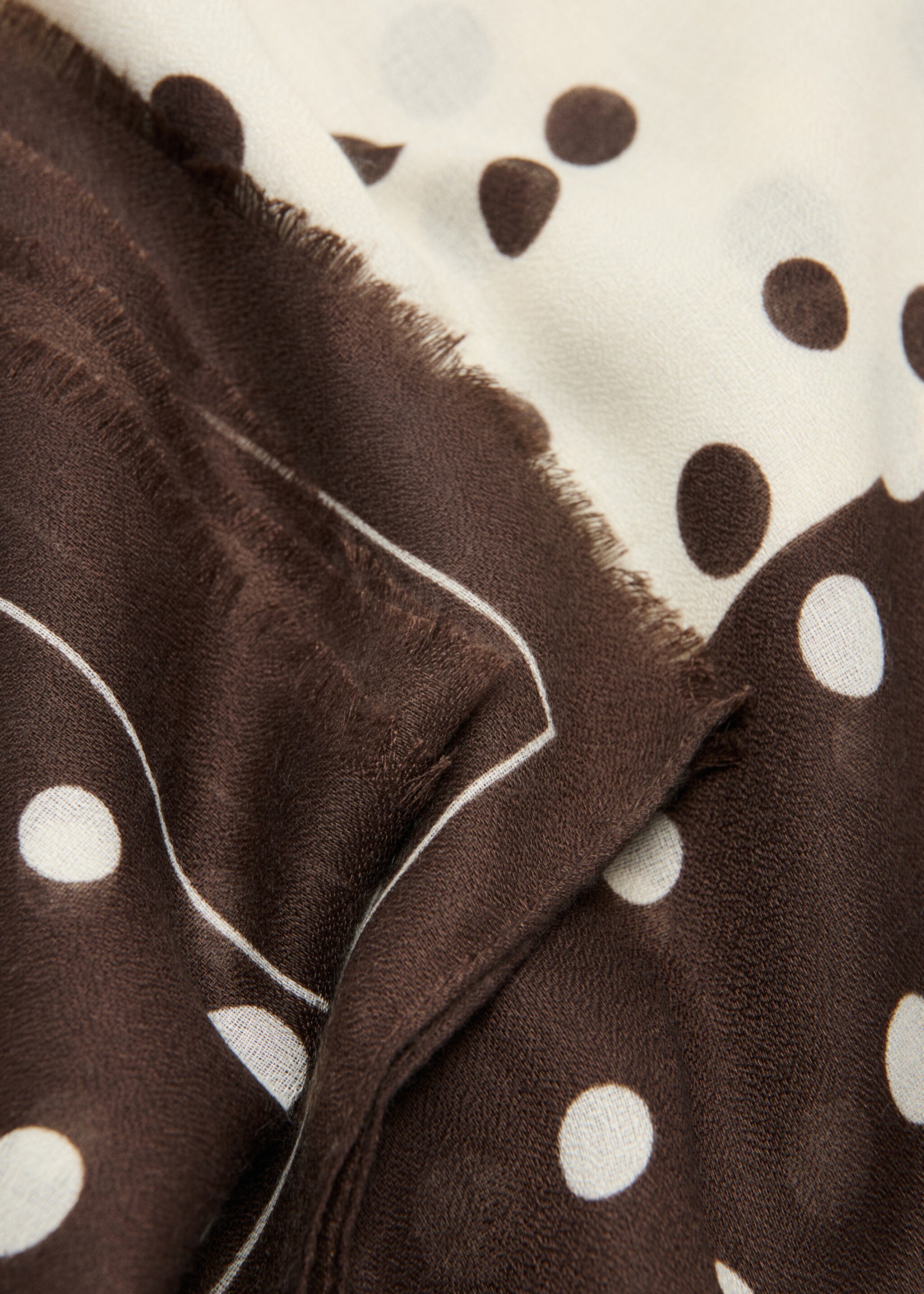 Spots print scarf - Medium plane, Chocolate. Ref: 27034433-00.
