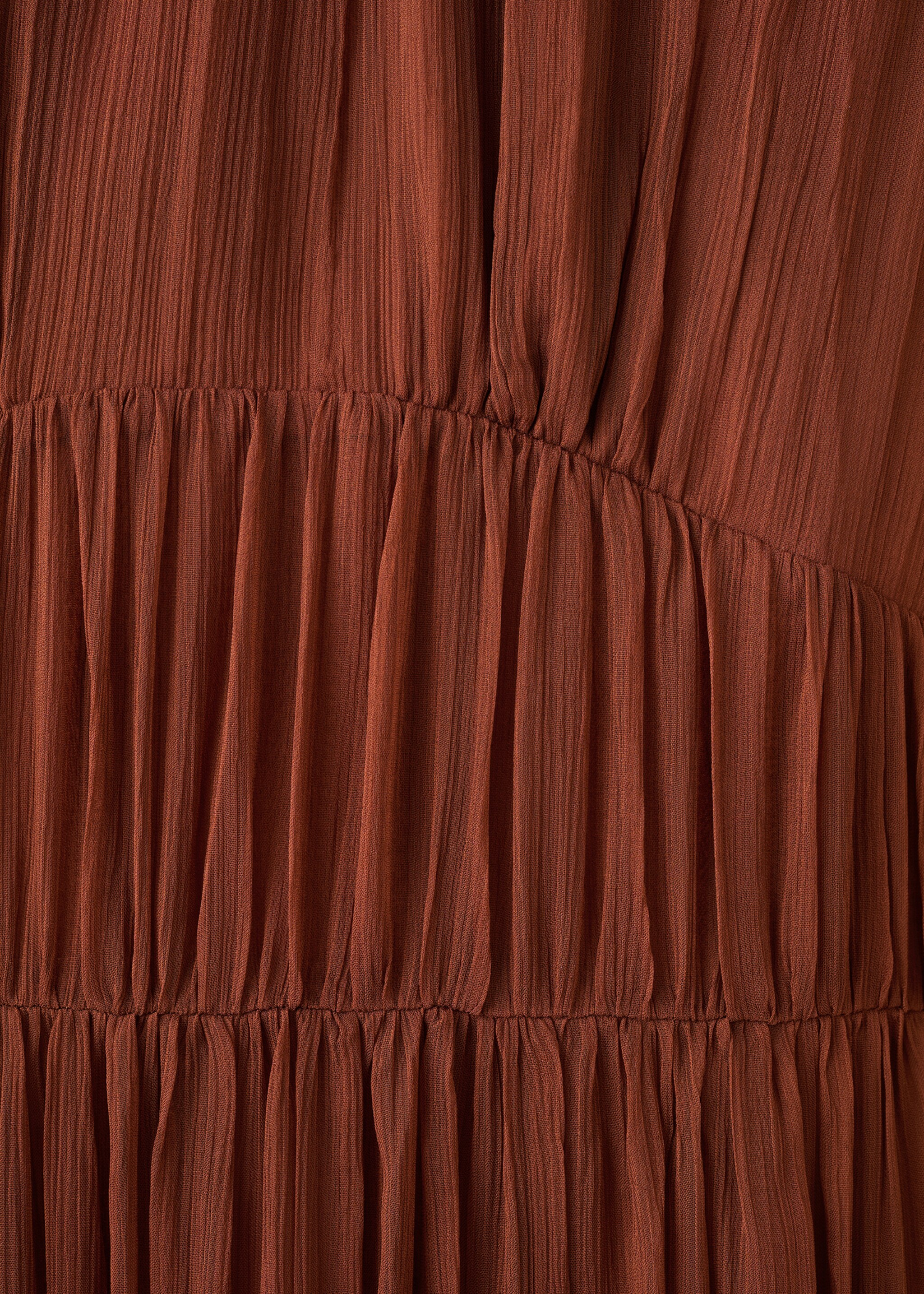 Chiffon panel dress - Details of the article 8, Chocolate. Ref: 27034441-00.