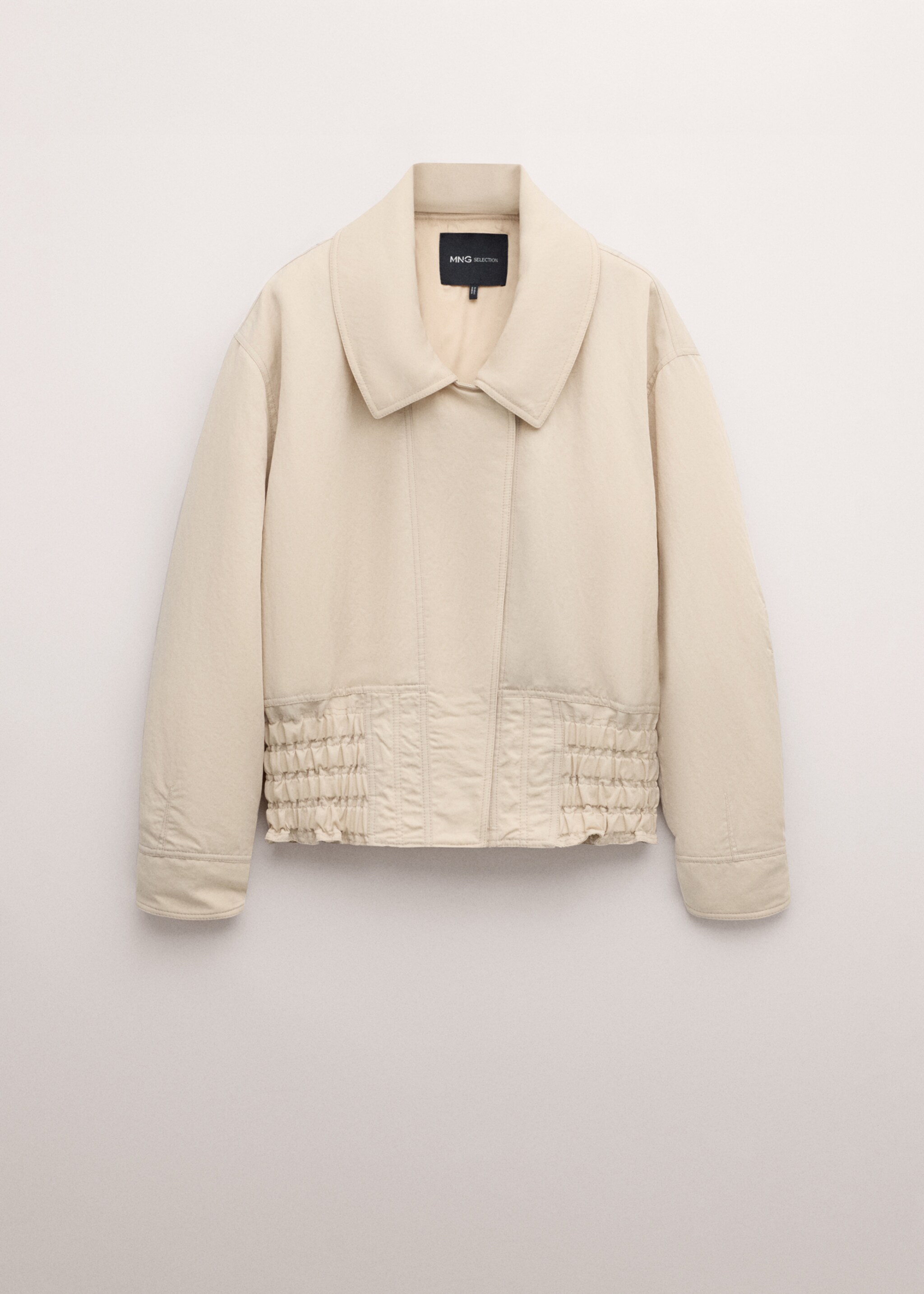 Oversized jacket with gathered waist - Article without model, Light/Pastel Grey. Ref: 27034442-00.