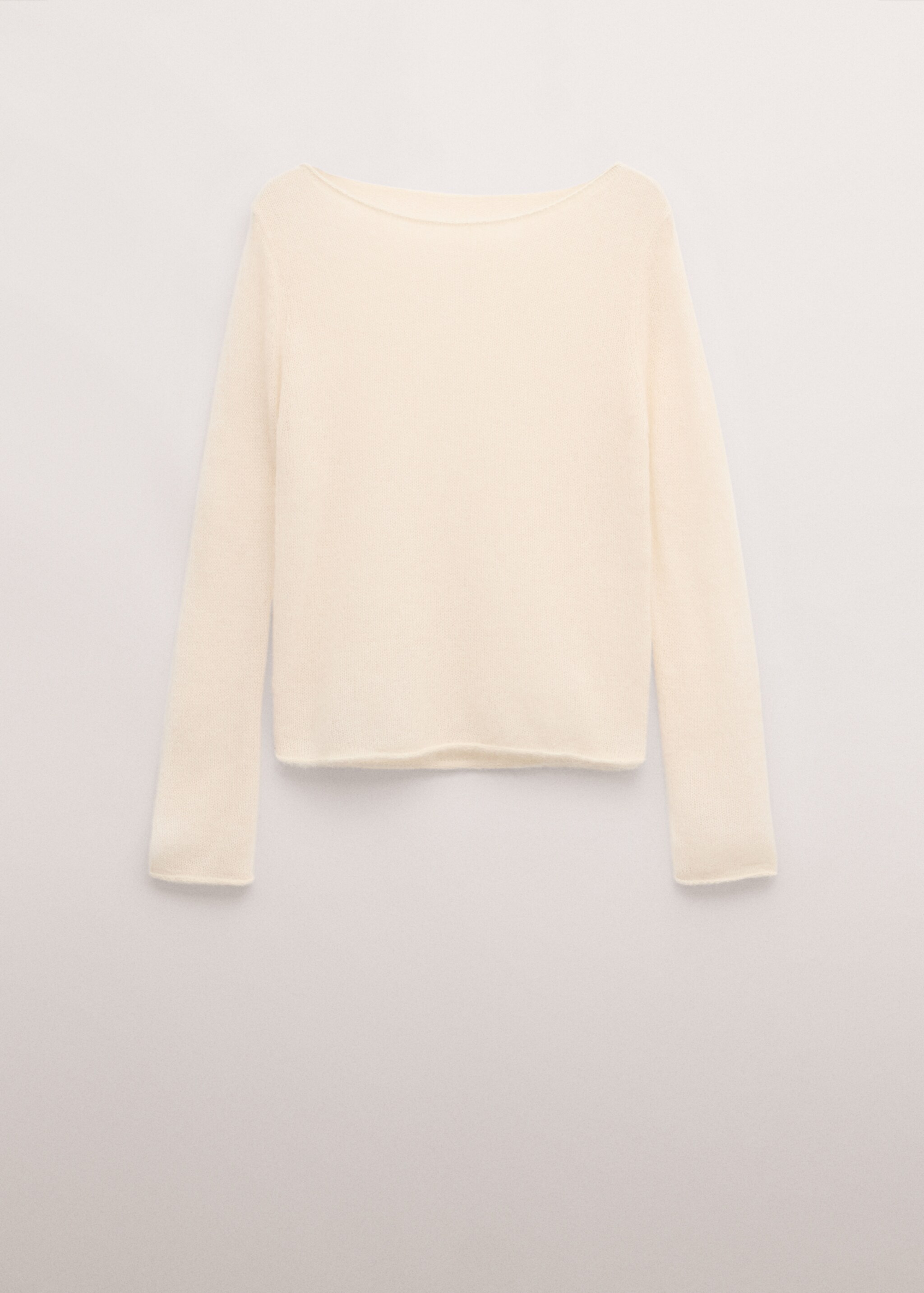 Semi-transparent alpaca sweater - Article without model, Ecru. Ref: 27034444-00.