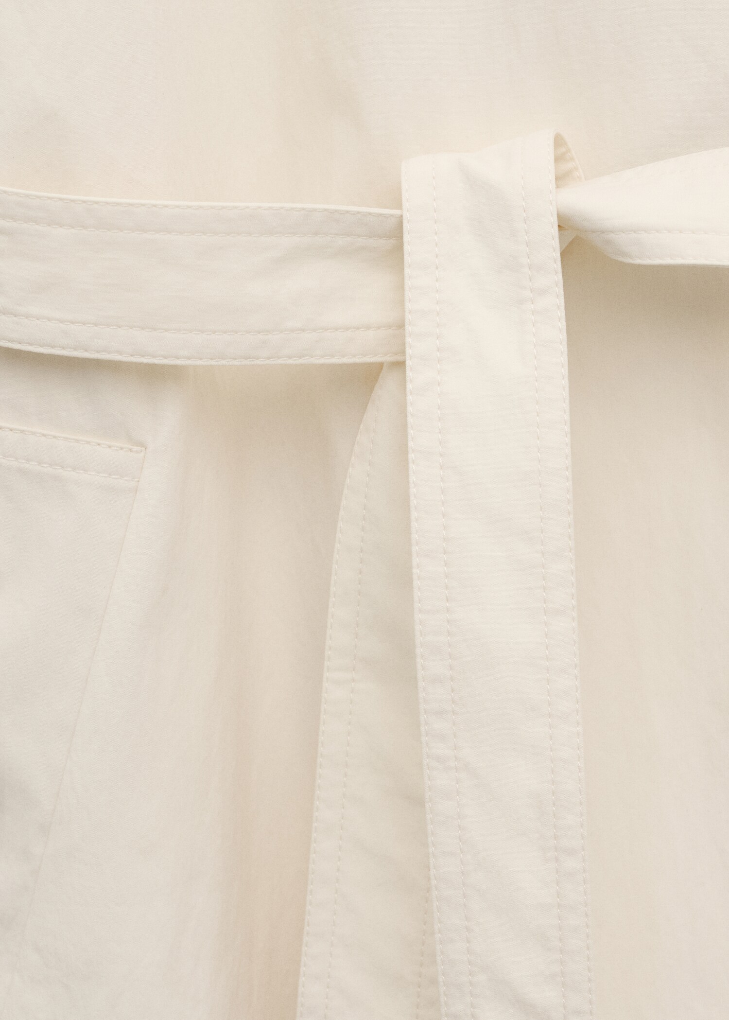 Long funnel neck belted trench coat - Details of the article 0