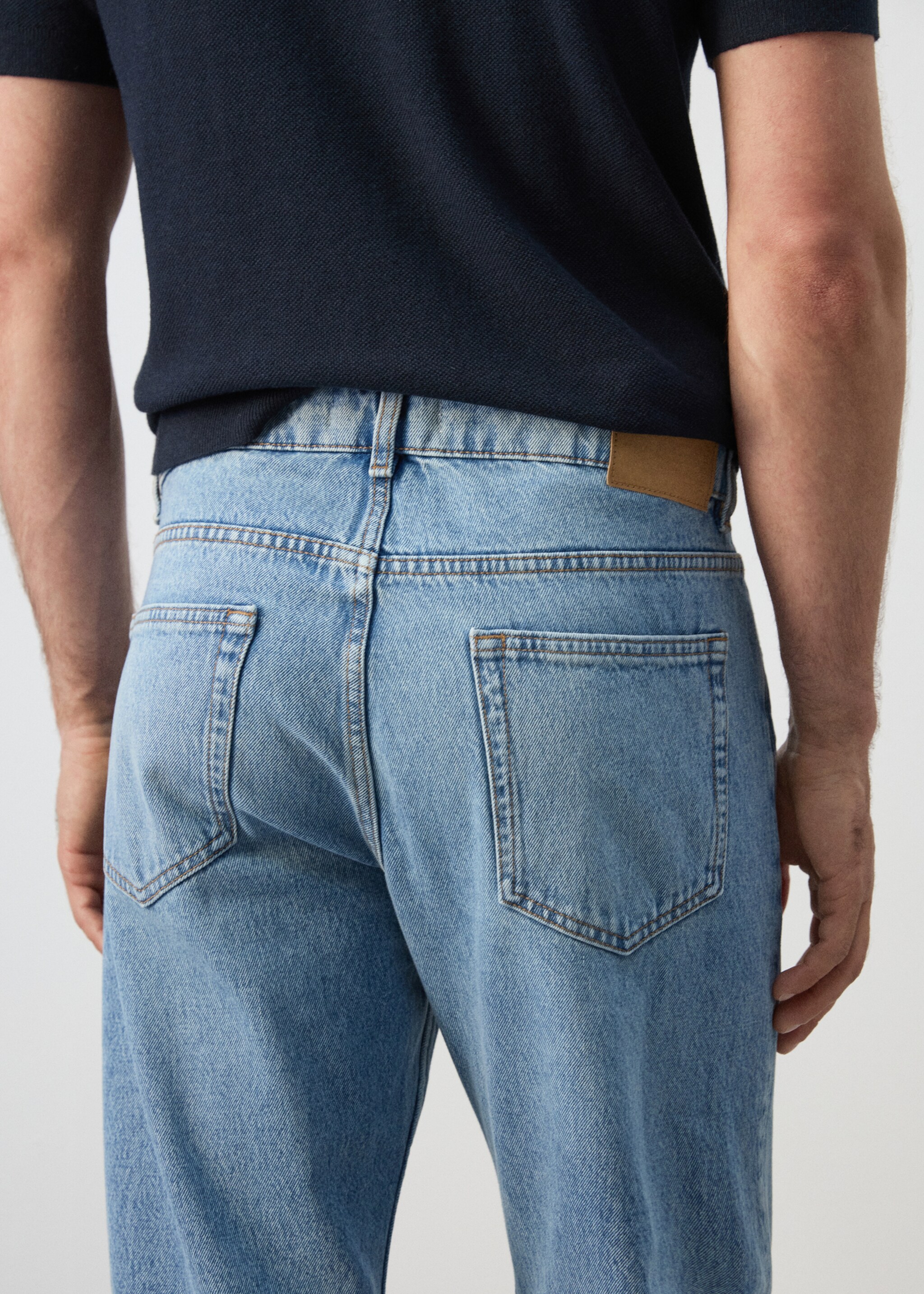 بنطلون جينز بوب بقصّة منتظمة - تفاصيل المنتج 6, أزرق متوسط. Ref: 27034449-00.