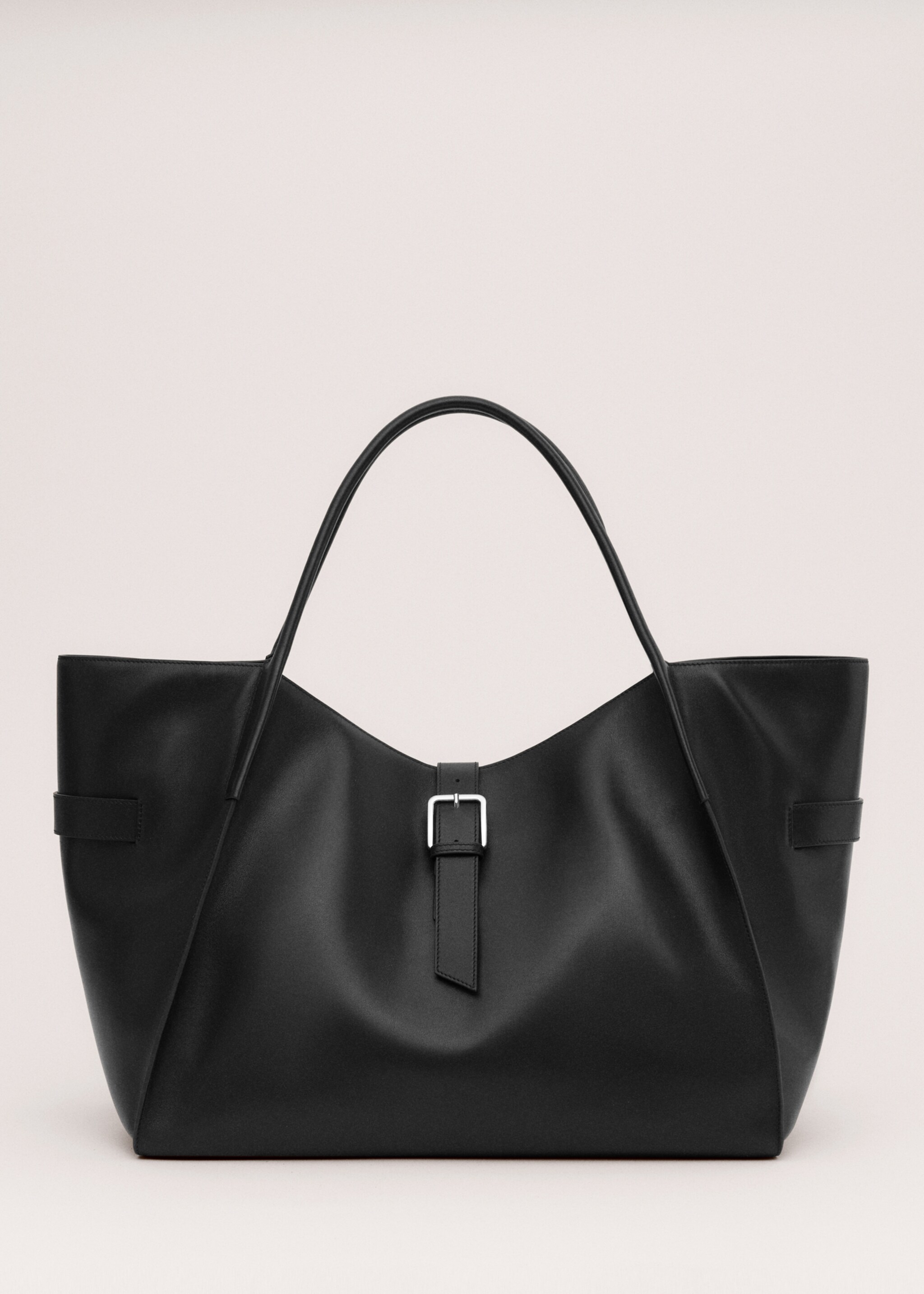 Maxi sac cabas en cuir - Article sans modèle, Noir. Ref: 27034450-00.