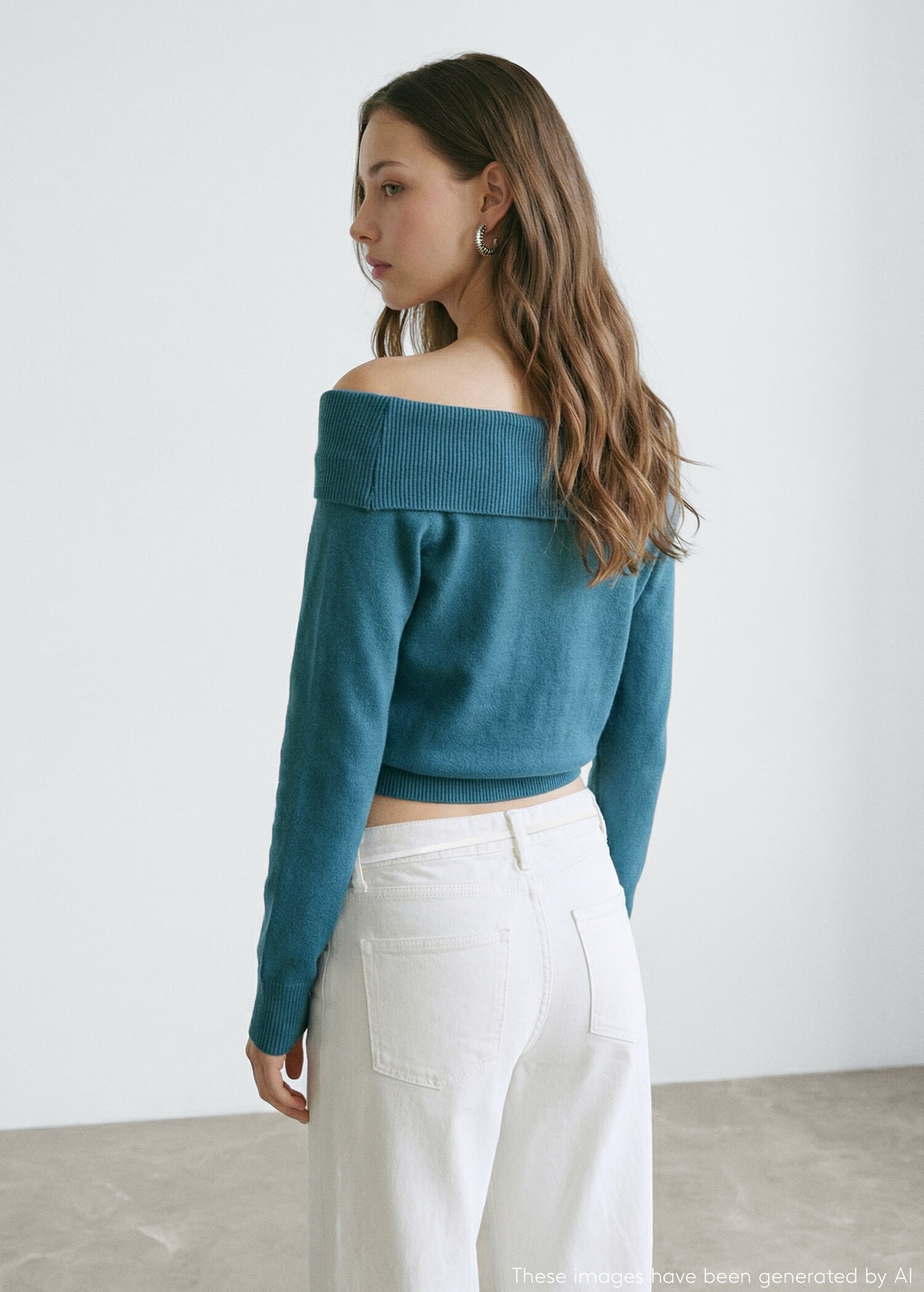 Pull-over maille col asymétrique - Verso de l’article