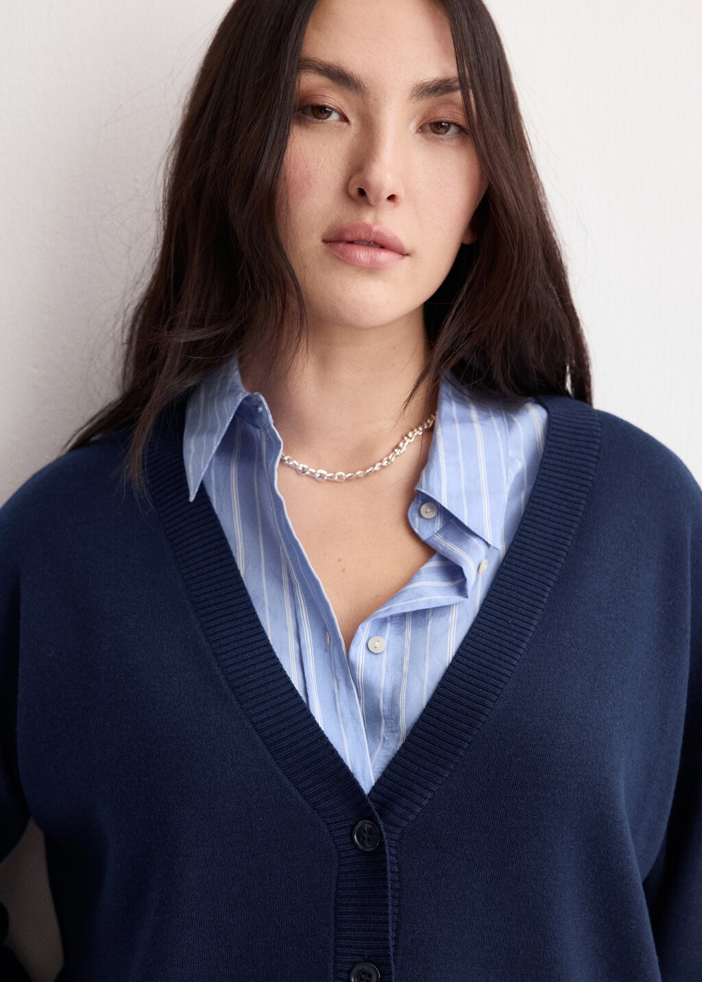 Mango V-neck knitted cardigan thumbnail