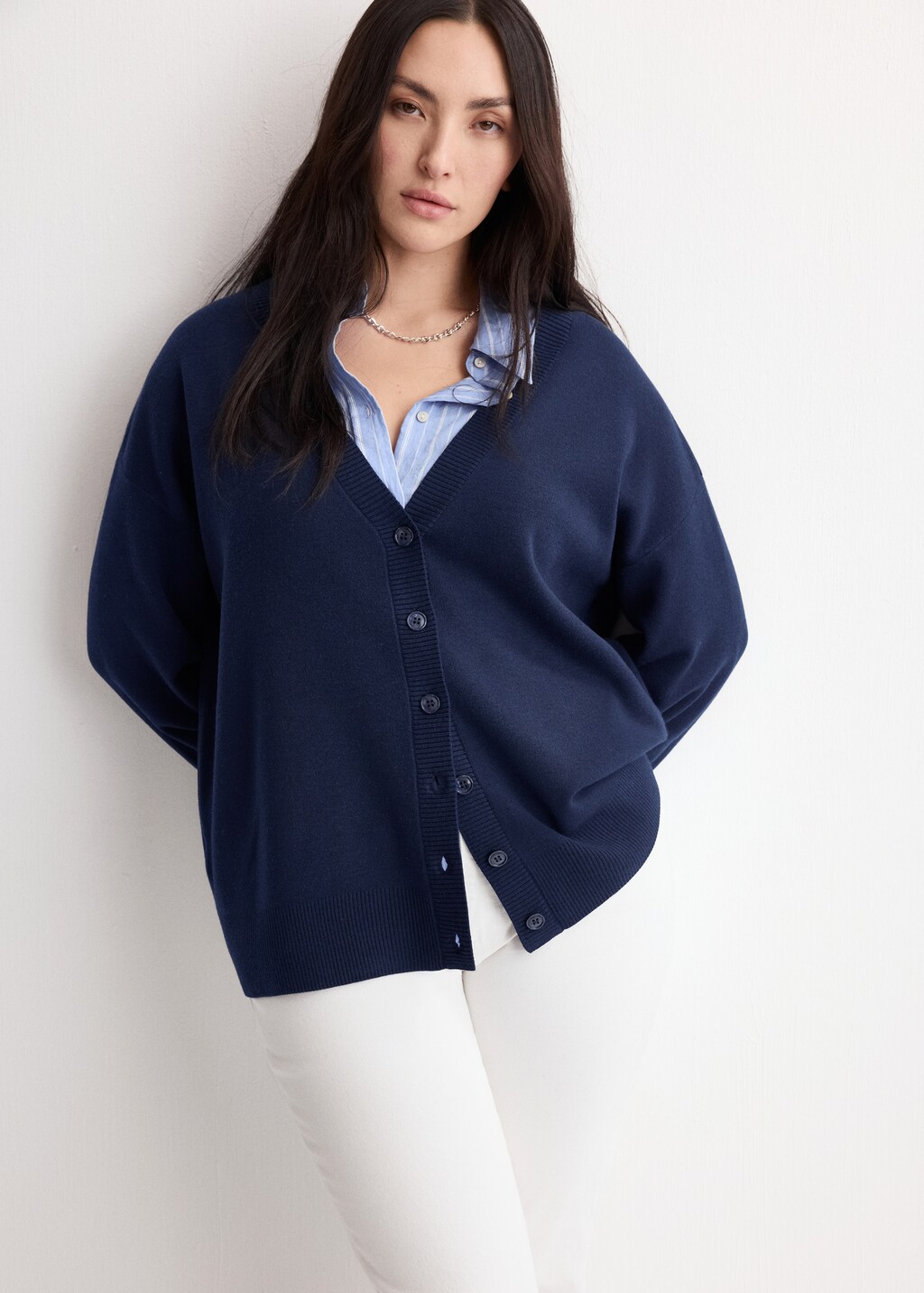 Mango V-neck knitted cardigan thumbnail