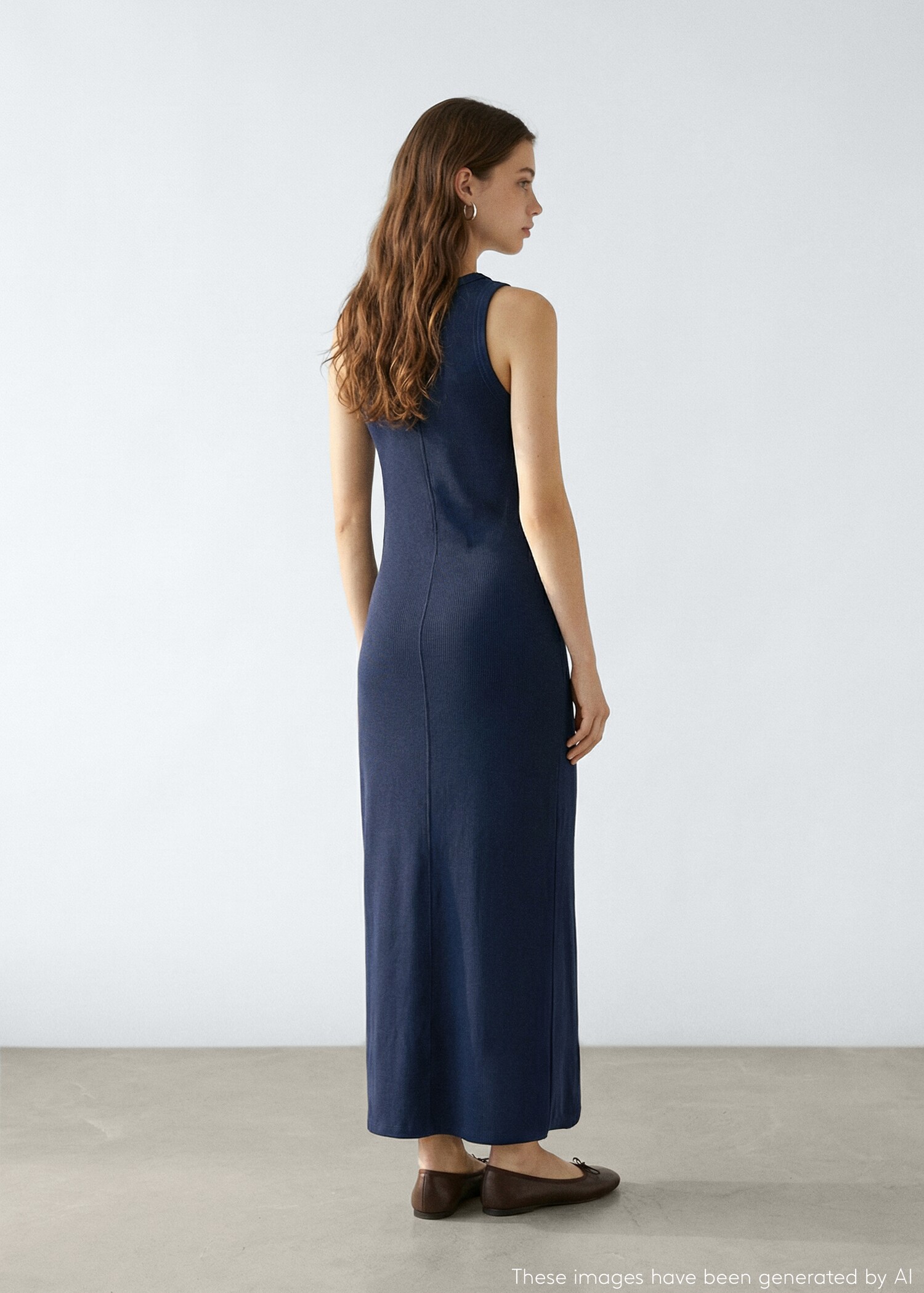 Maxi dress with slit details - Reverse of the article