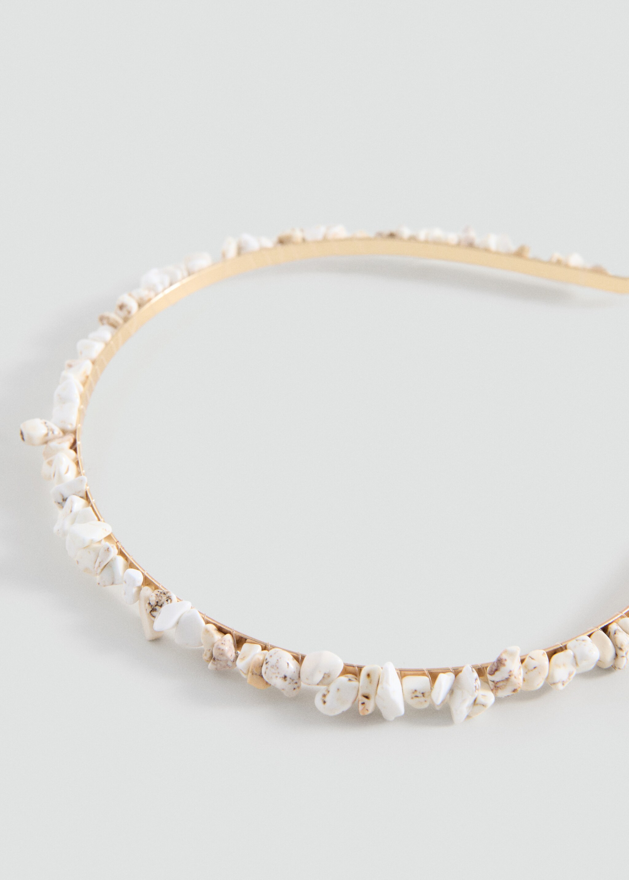 Beaded detail headband - Medium plane, Ecru. Ref: 27034784-00.