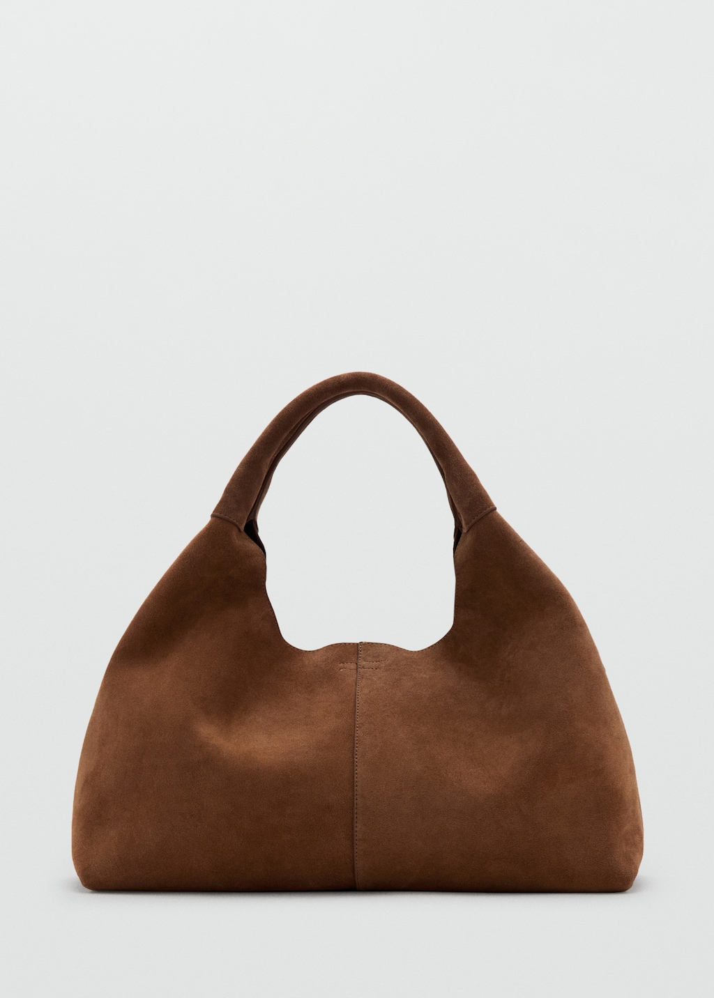 Suede shoulder bag with stitching - image 2