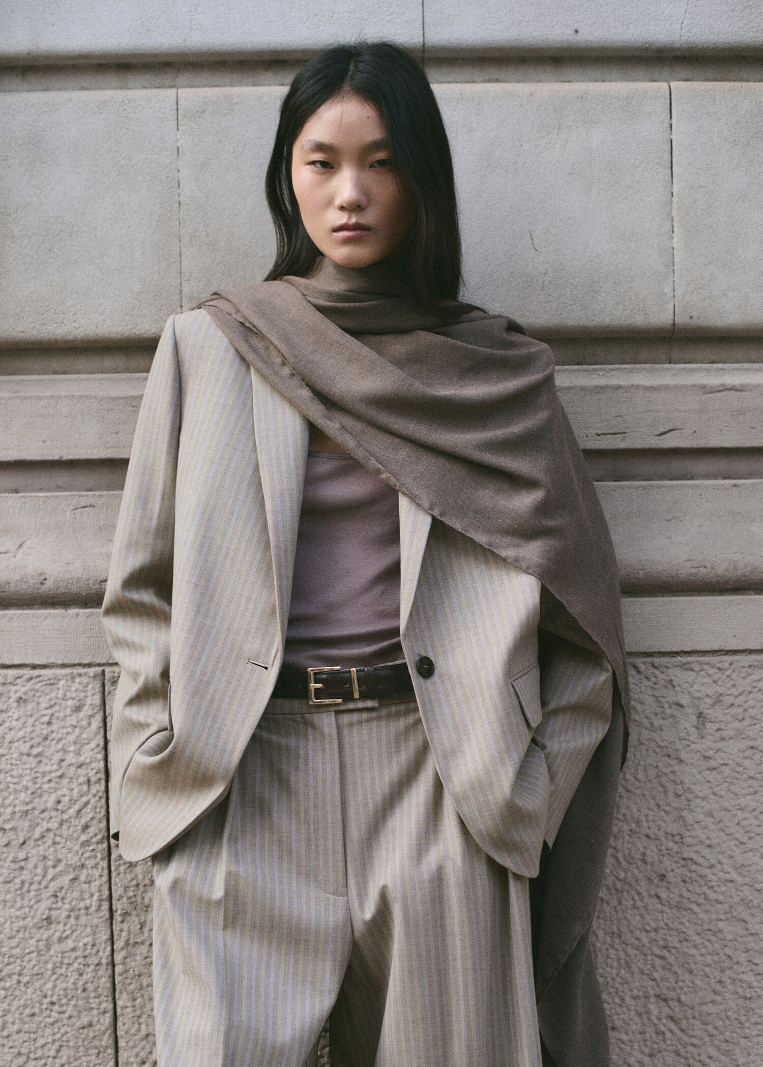 Wool-blend suit blazer - Medium plane