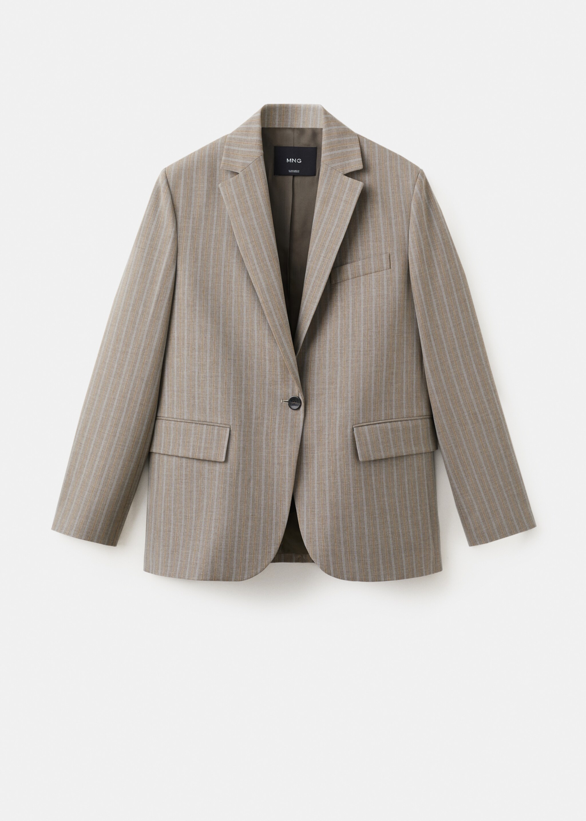 Wool-blend suit blazer - Article without model, Medium Brown. Ref: 27034790-00.