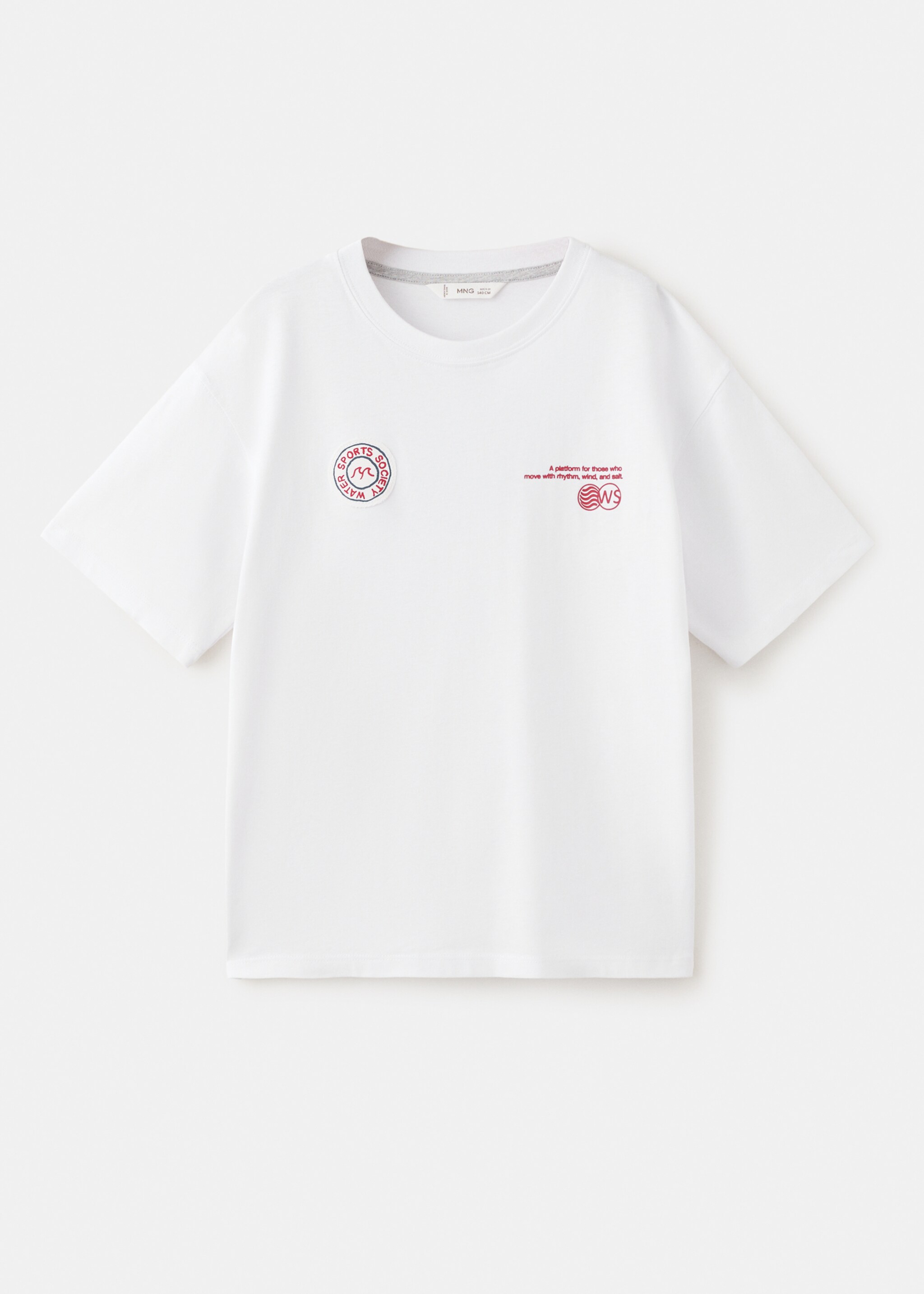 تي شيرت مطبوع من القطن - منتج دون نموذج, أبيض. Ref: 27035146-00.