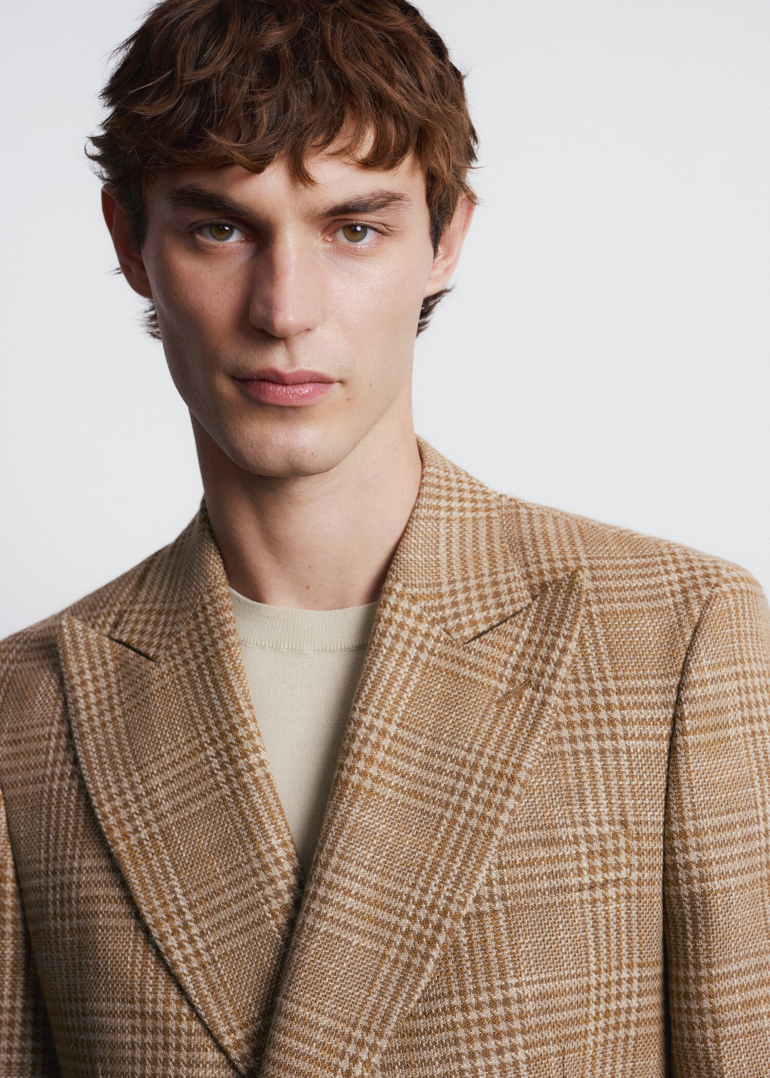 Σακάκι σταυροκουμπωτό slim fit ύφασμα Lanificio Campore® - Λεπτομέρεια του προϊόντος 1