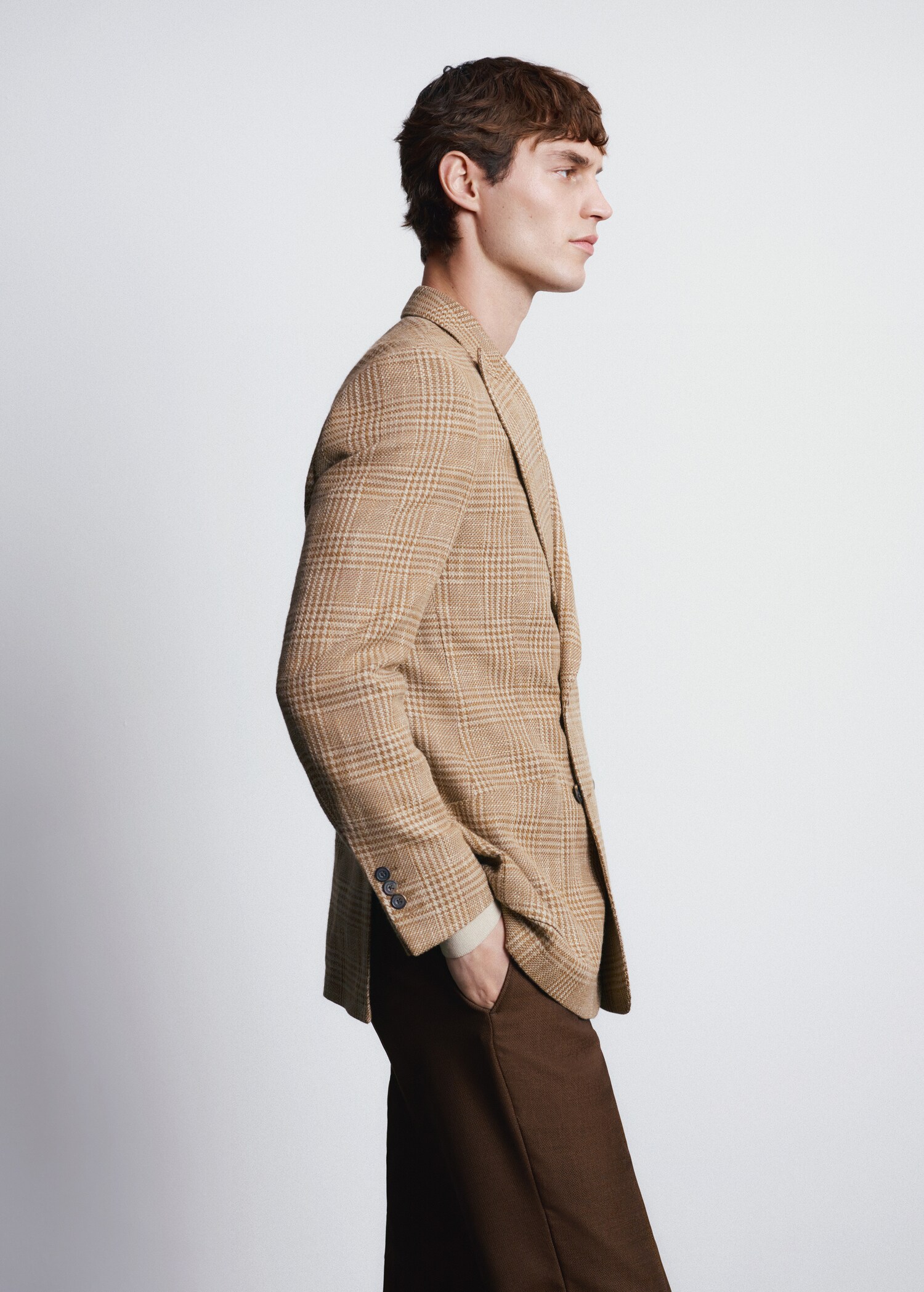 Σακάκι σταυροκουμπωτό slim fit ύφασμα Lanificio Campore® - Λεπτομέρεια του προϊόντος 2