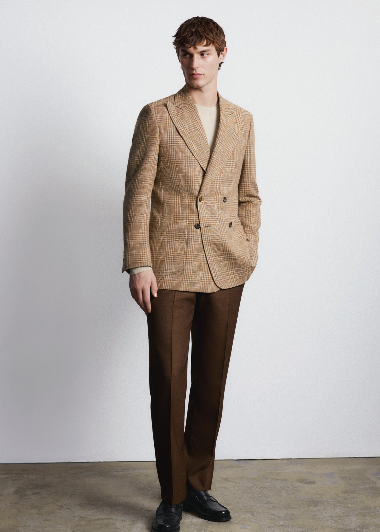 Σακάκι σταυροκουμπωτό slim fit ύφασμα Lanificio Campore® - Λεπτομέρεια του προϊόντος 6