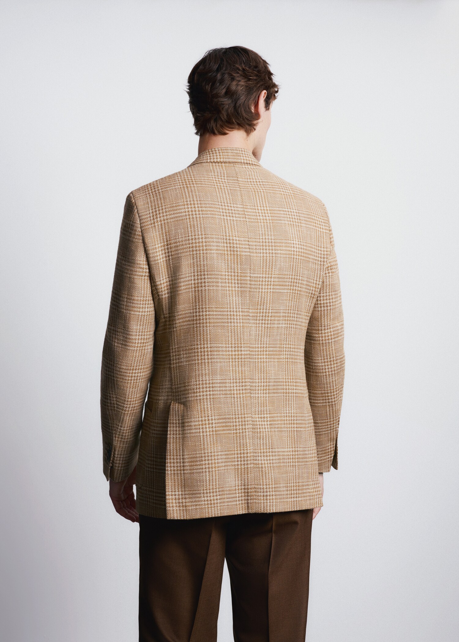 Σακάκι σταυροκουμπωτό slim fit ύφασμα Lanificio Campore® - Πίσω όψη προϊόντος