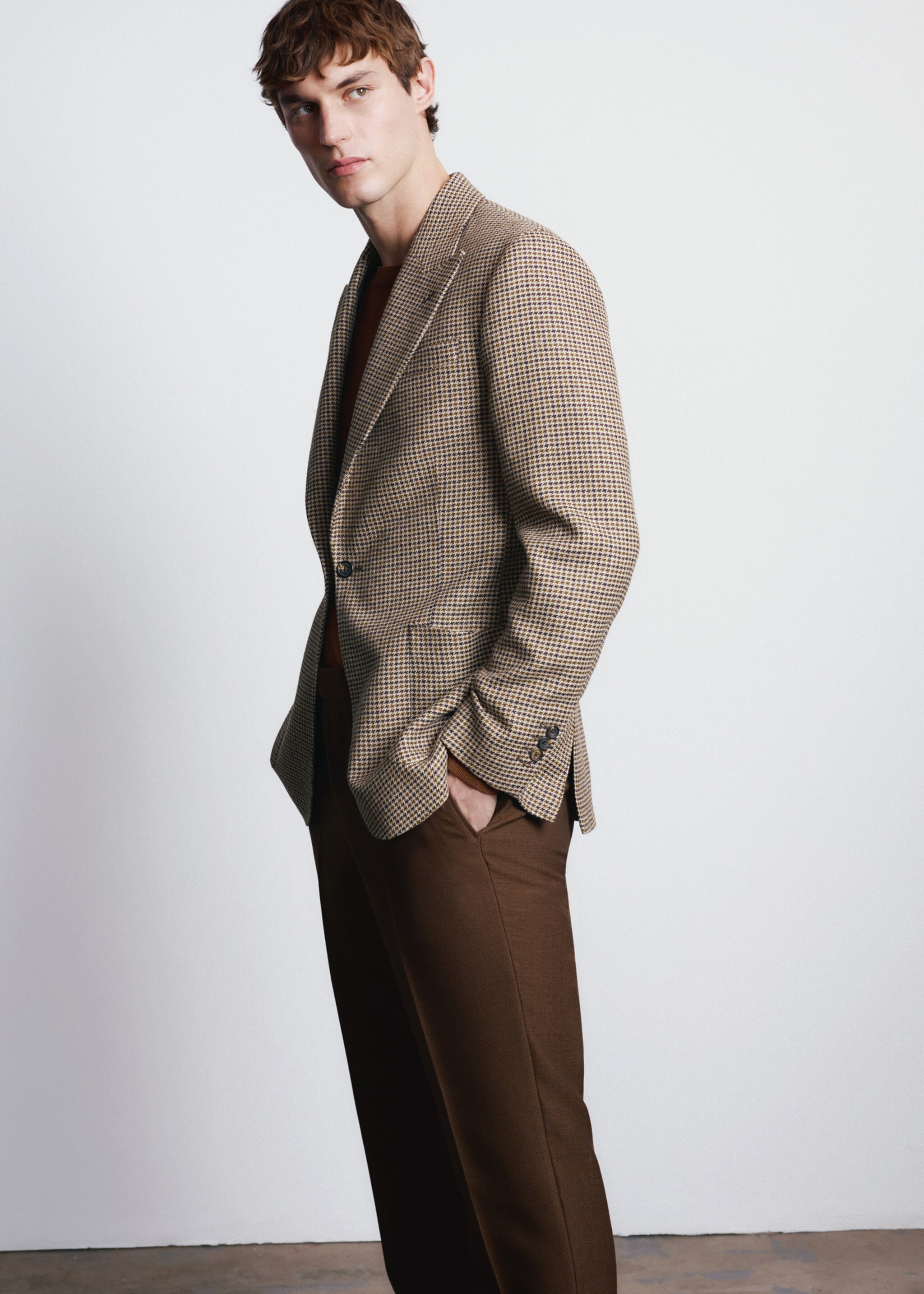 Balli il Lanificio® slim fit wool blend blazer - Details of the article 4, Brown. Ref: 27035150-00.