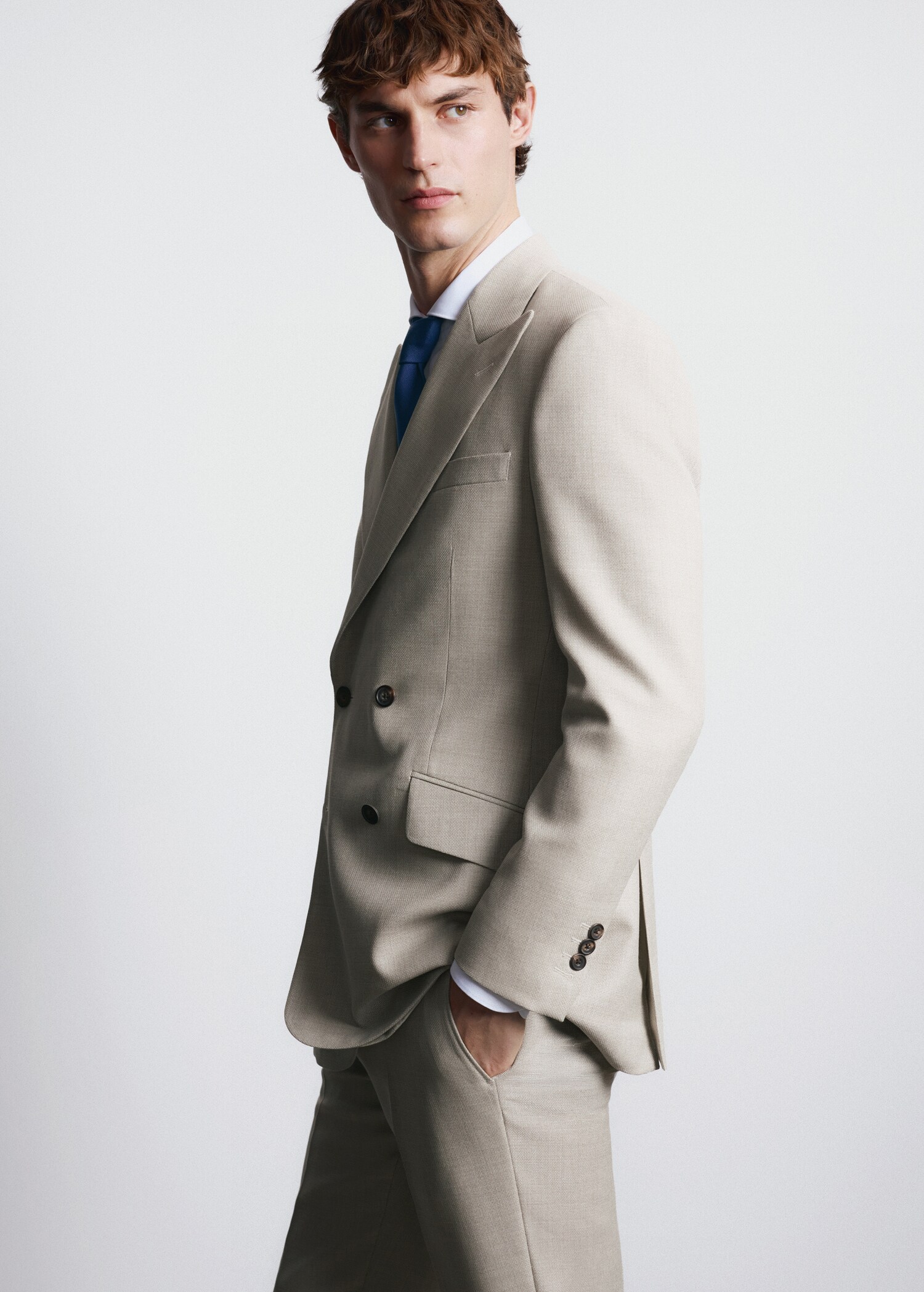 Double-breasted blazer 100% wool Vitale Barberis Canonico® - Details of the article 2