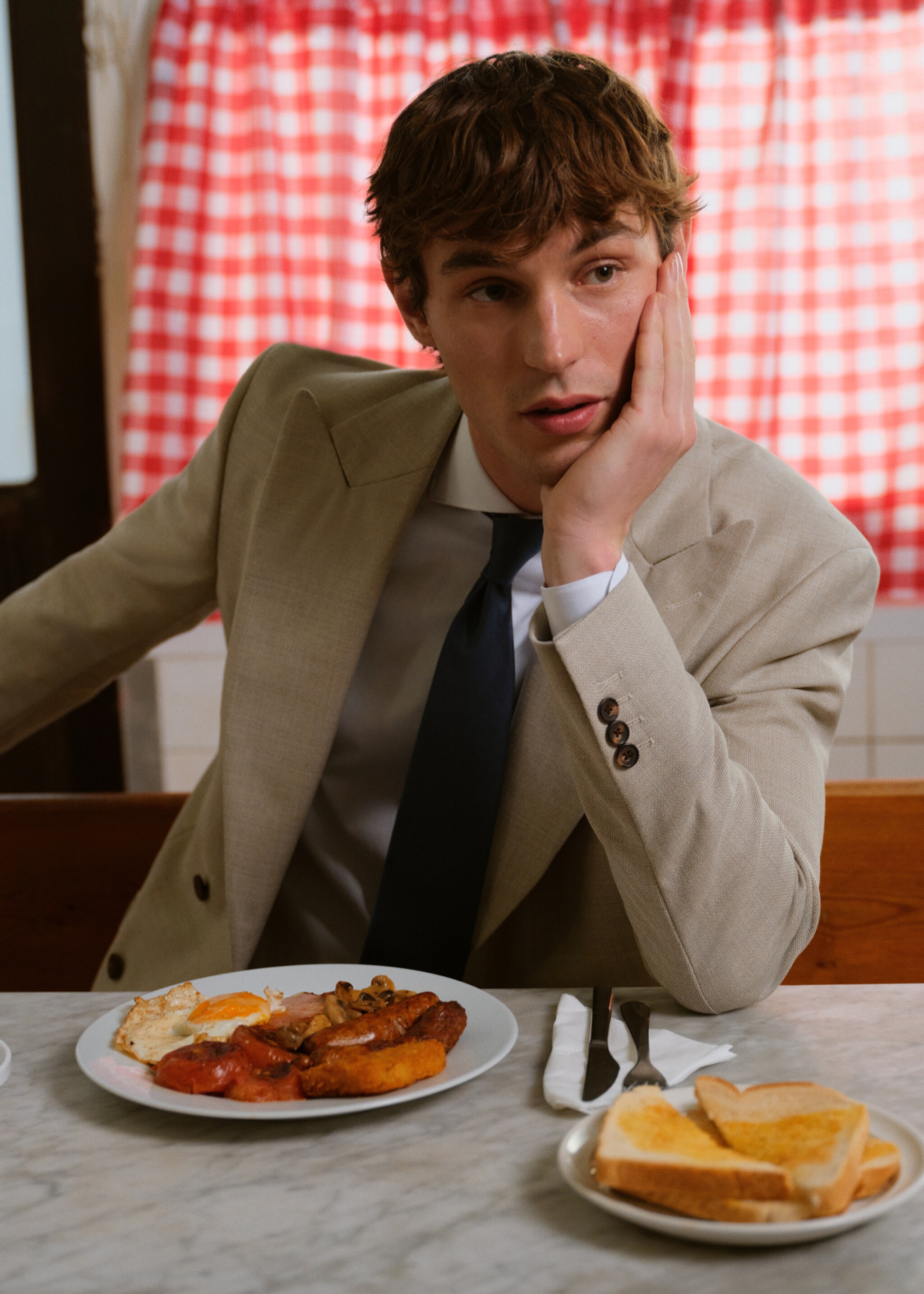 Double-breasted blazer 100% wool Vitale Barberis Canonico® - Details of the article 5, Beige. Ref: 27035151-00.