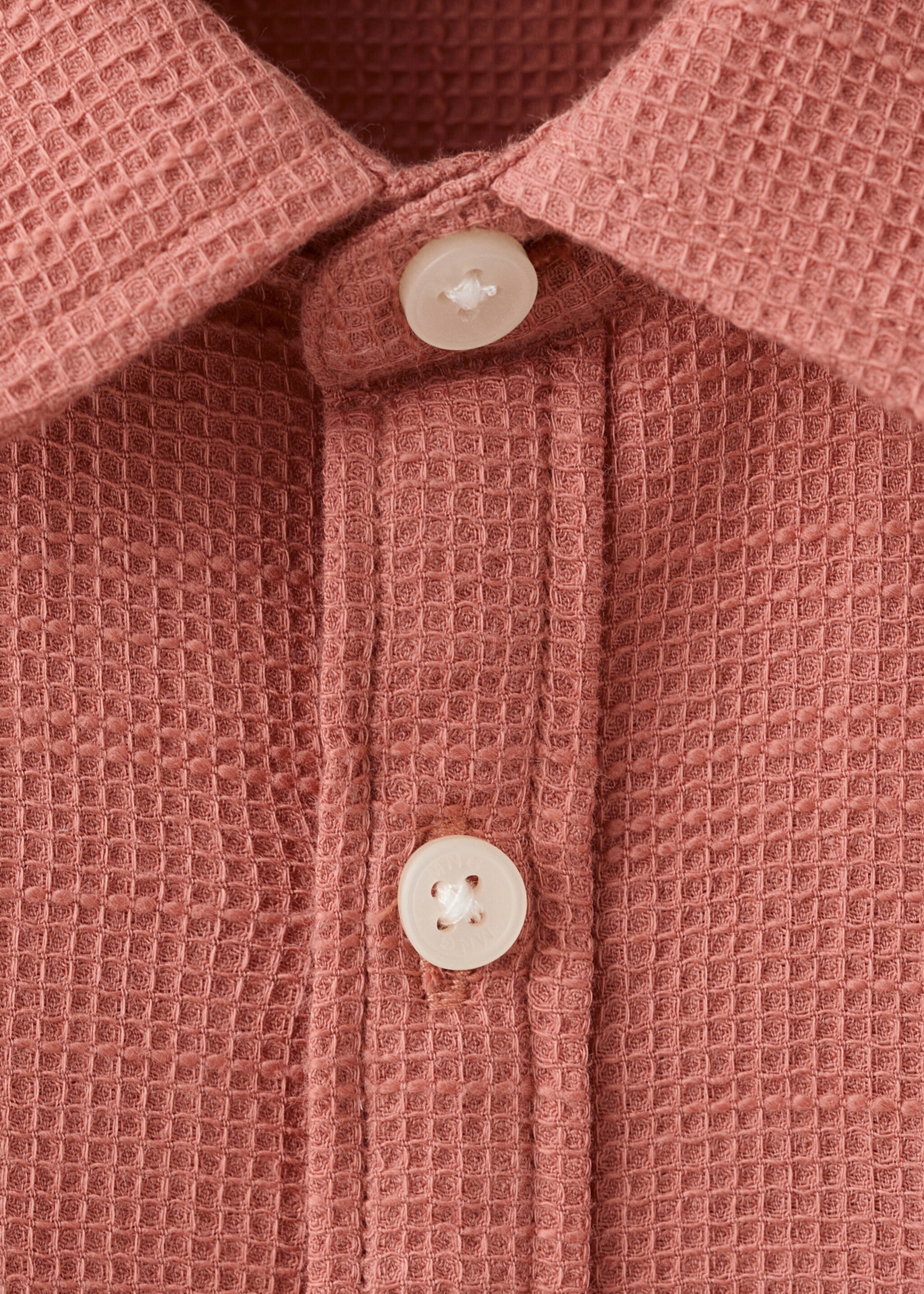 Camisa punto algodón - Detalle del artículo 8, Cereza. Ref: 27035153-00.