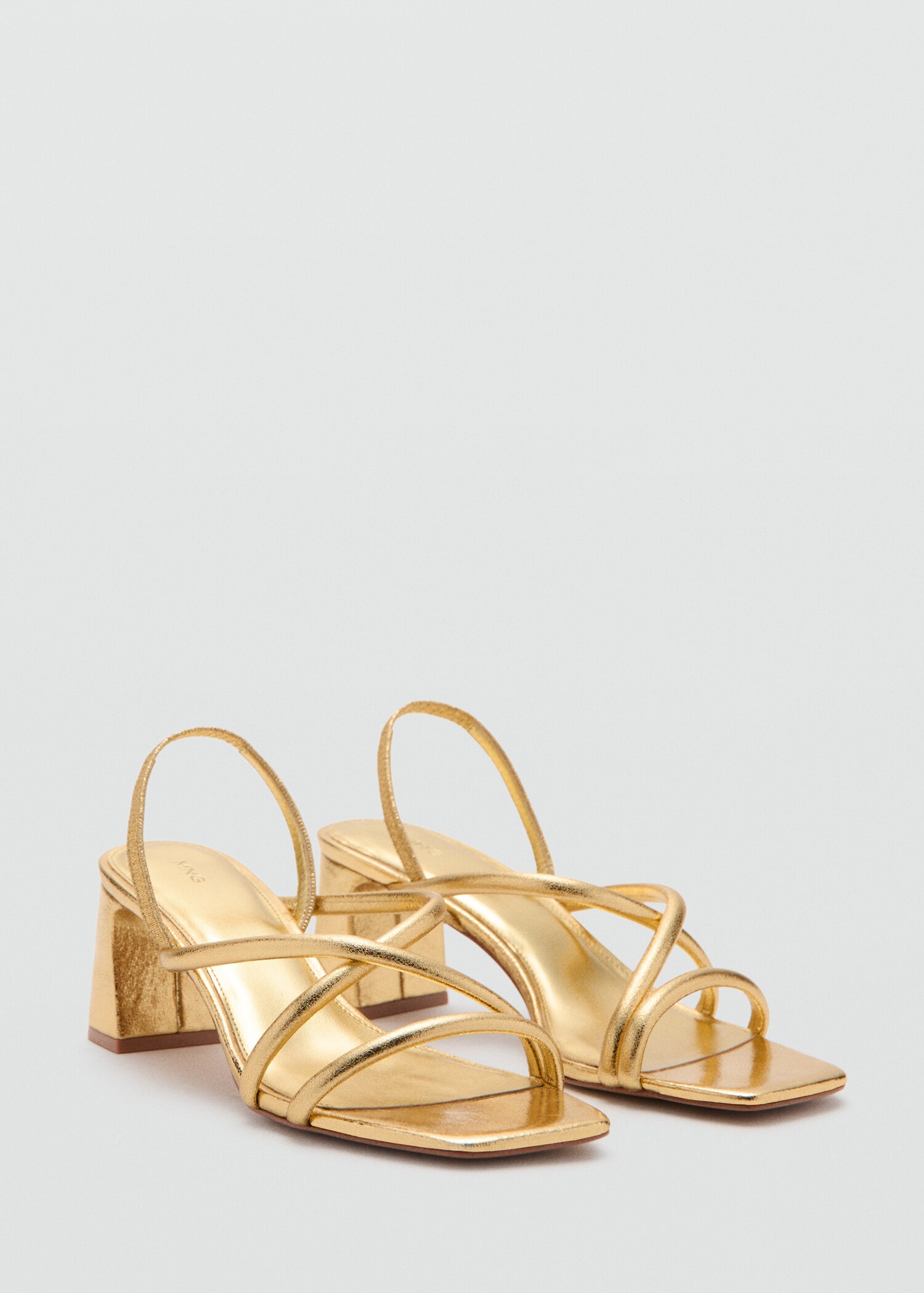 Metallic cross-strap sandal - Medium plane