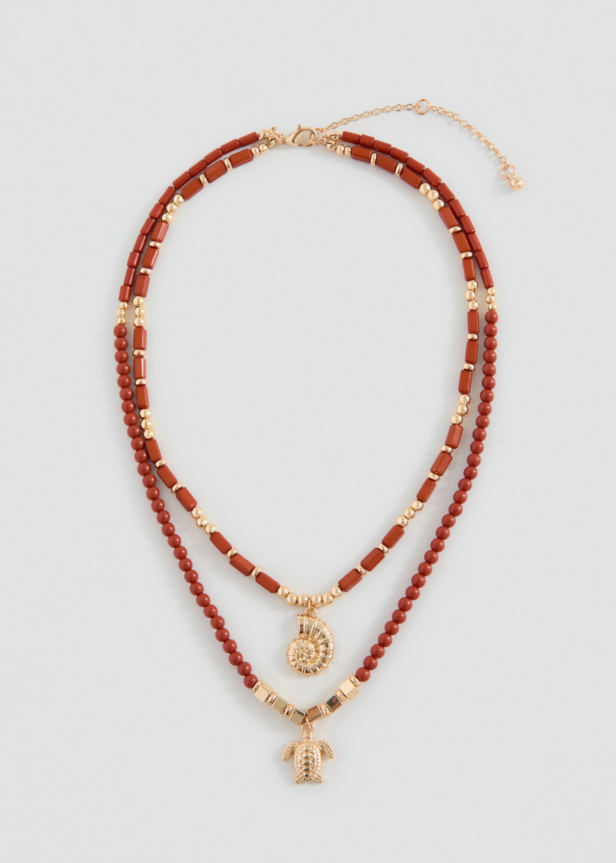 Pack 2 colliers combinés - Article sans modèle, Marron. Ref: 27035162-00.