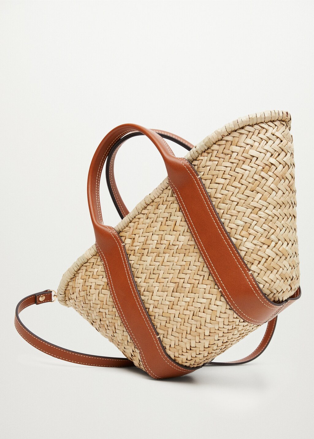 Double strap basket bag Women MANGO Azerbaijan