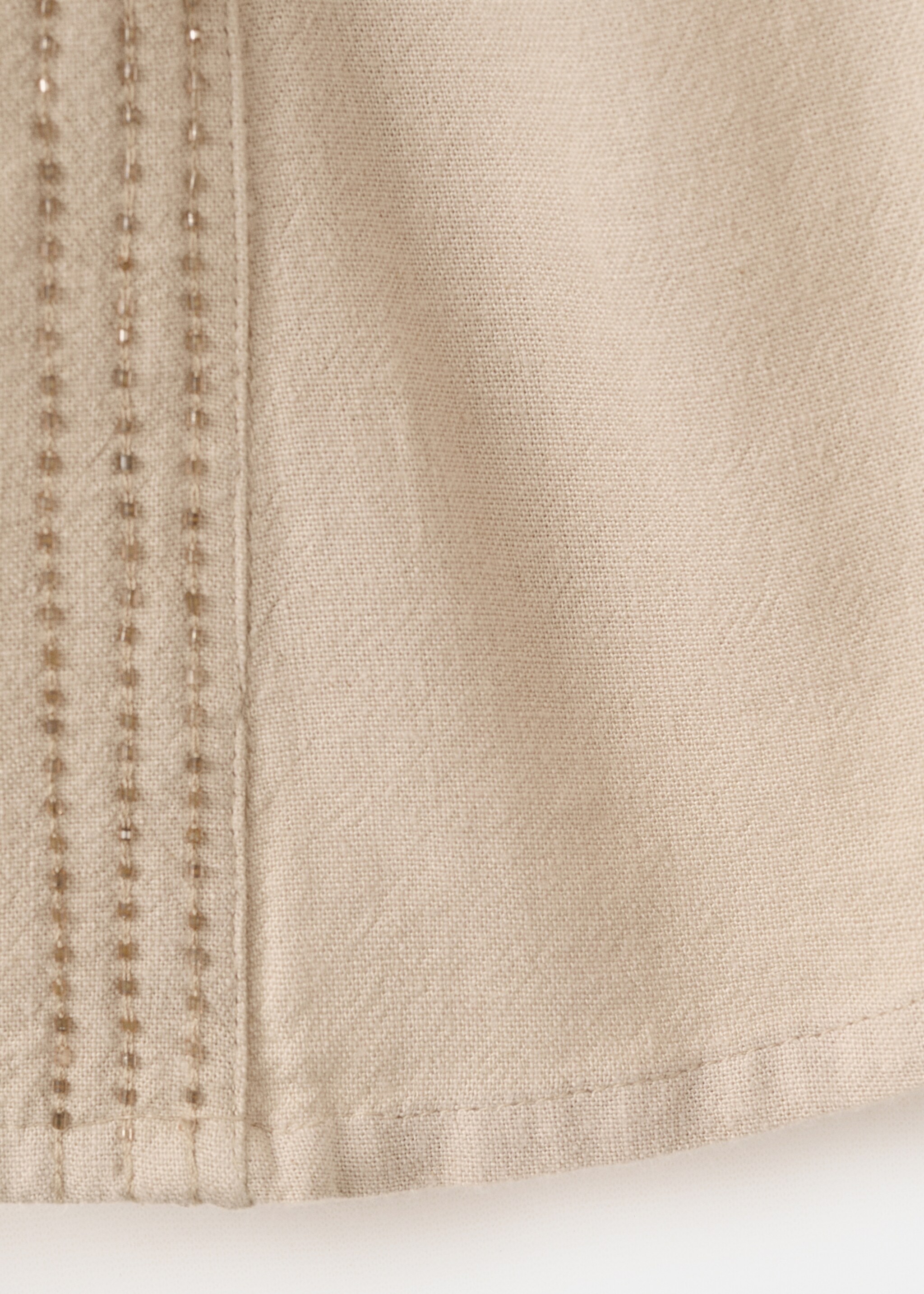 Open jacket with stitched details - Details of the article 0, Sand. Ref: 27035812-00.