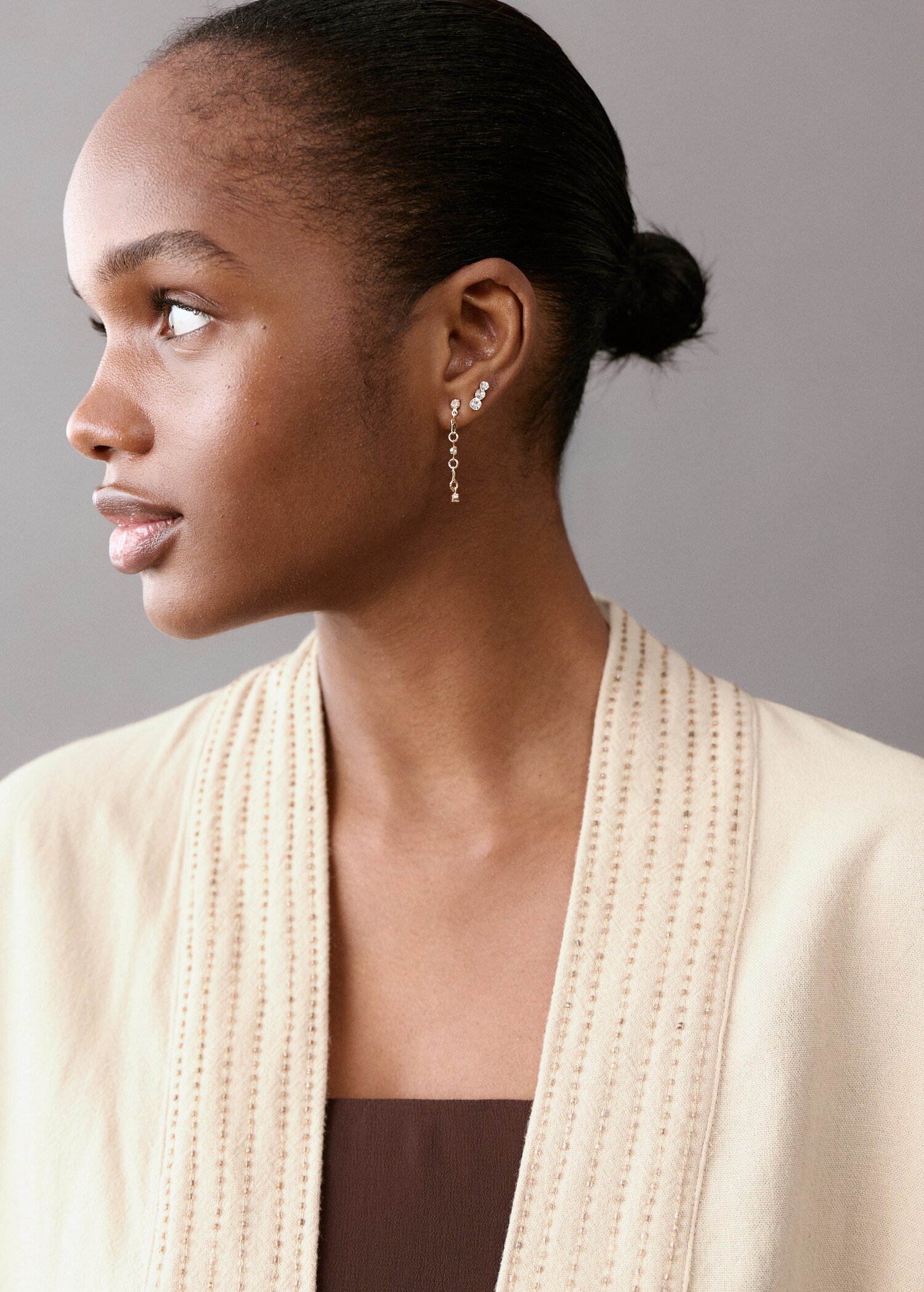 Open jacket with stitched details - Details of the article 1