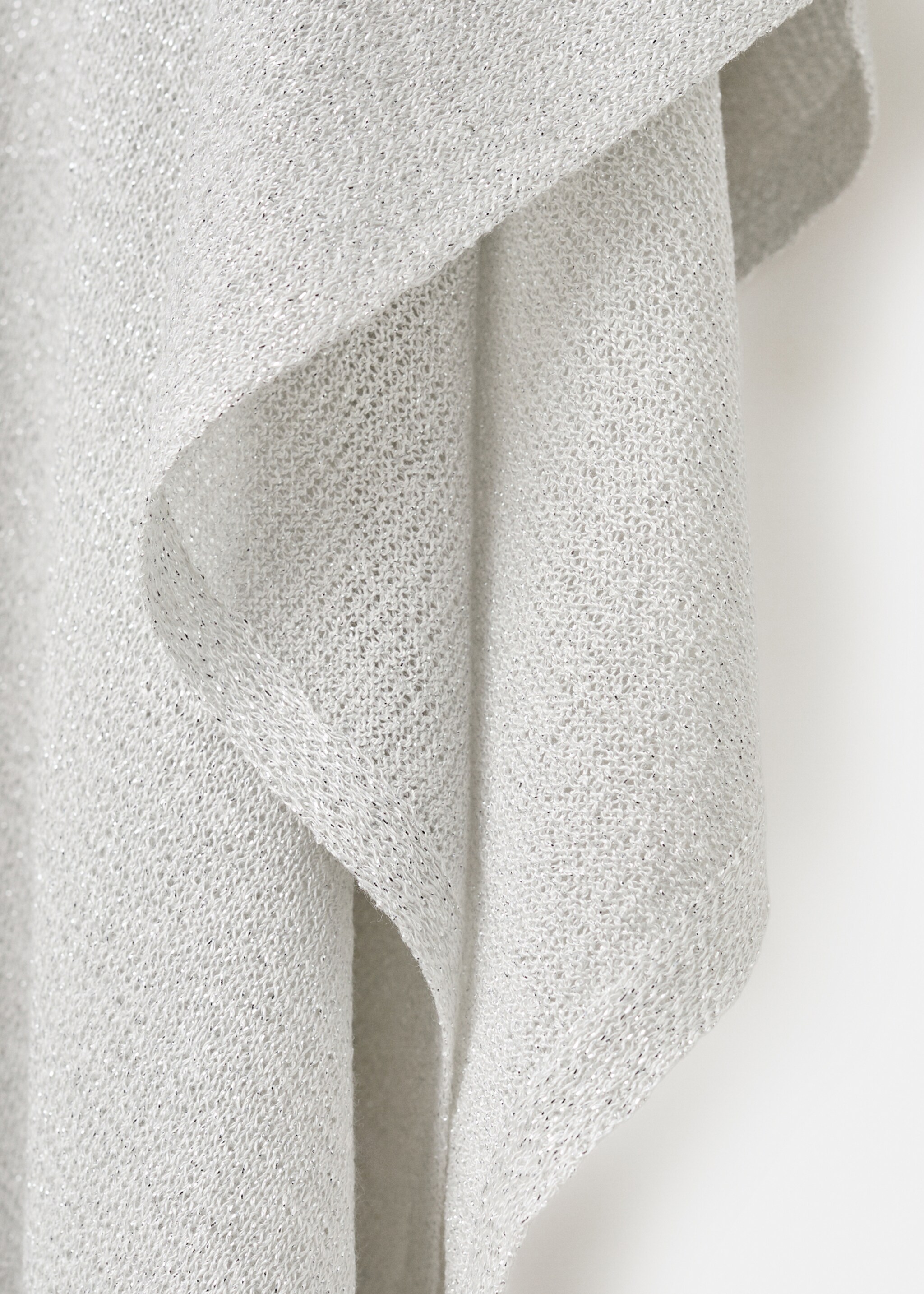 Cape asymétrique en maille lurex - Détail de l'article 0, Argent. Ref: 27035813-00.