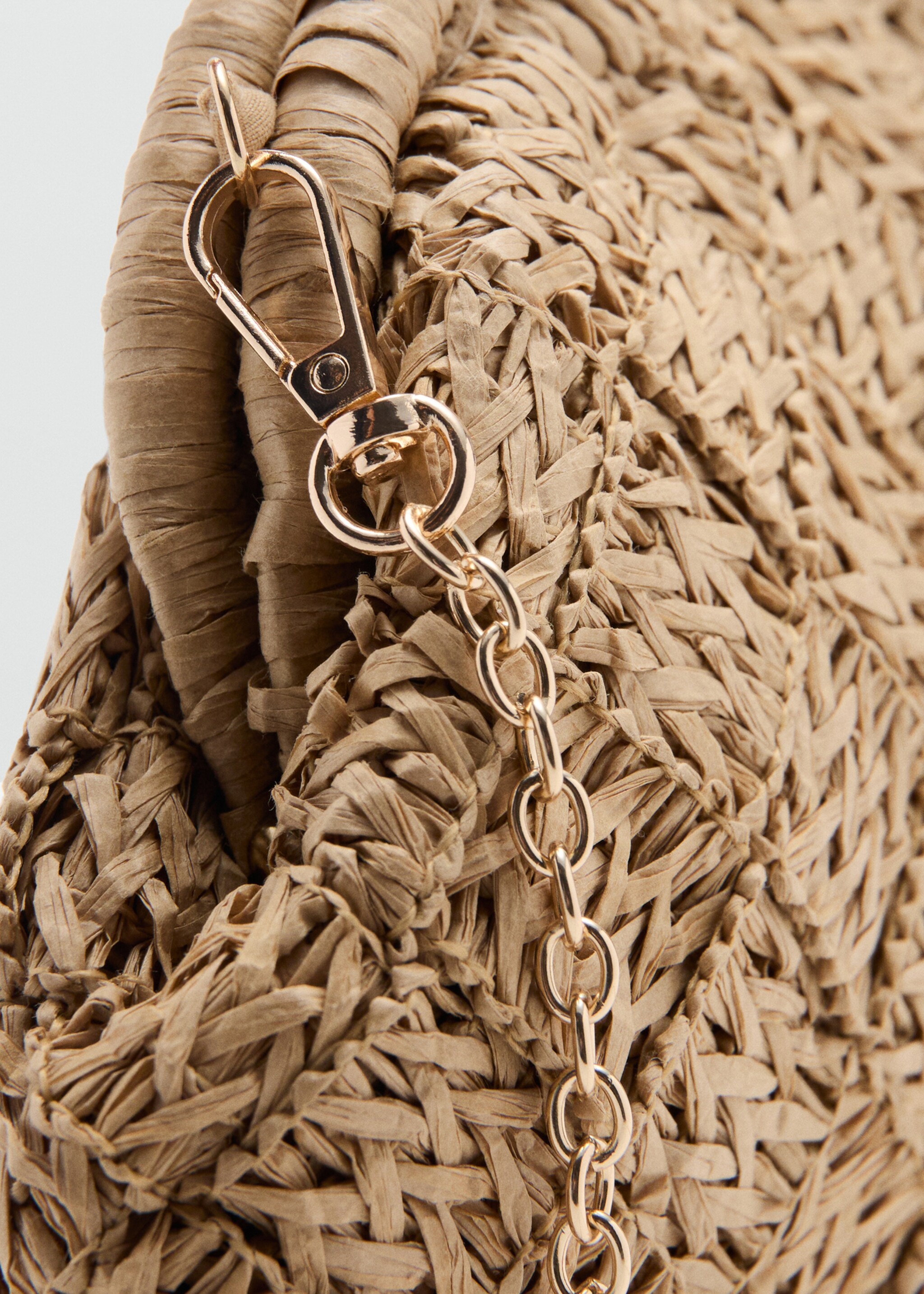 Natural fiber clutch bag - Details of the article 1, Beige. Ref: 27035816-00.