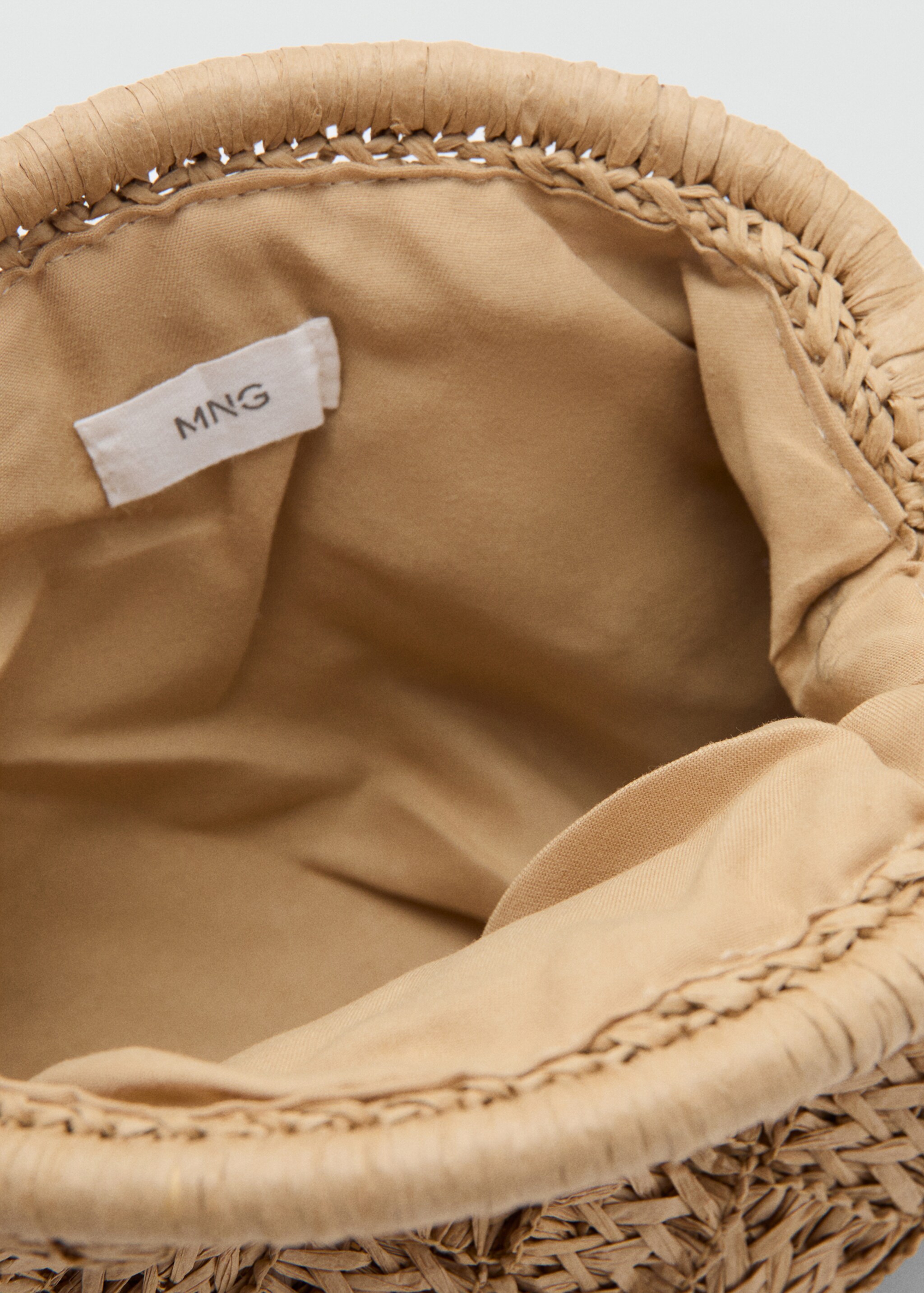Natural fiber clutch bag - Details of the article 2, Beige. Ref: 27035816-00.
