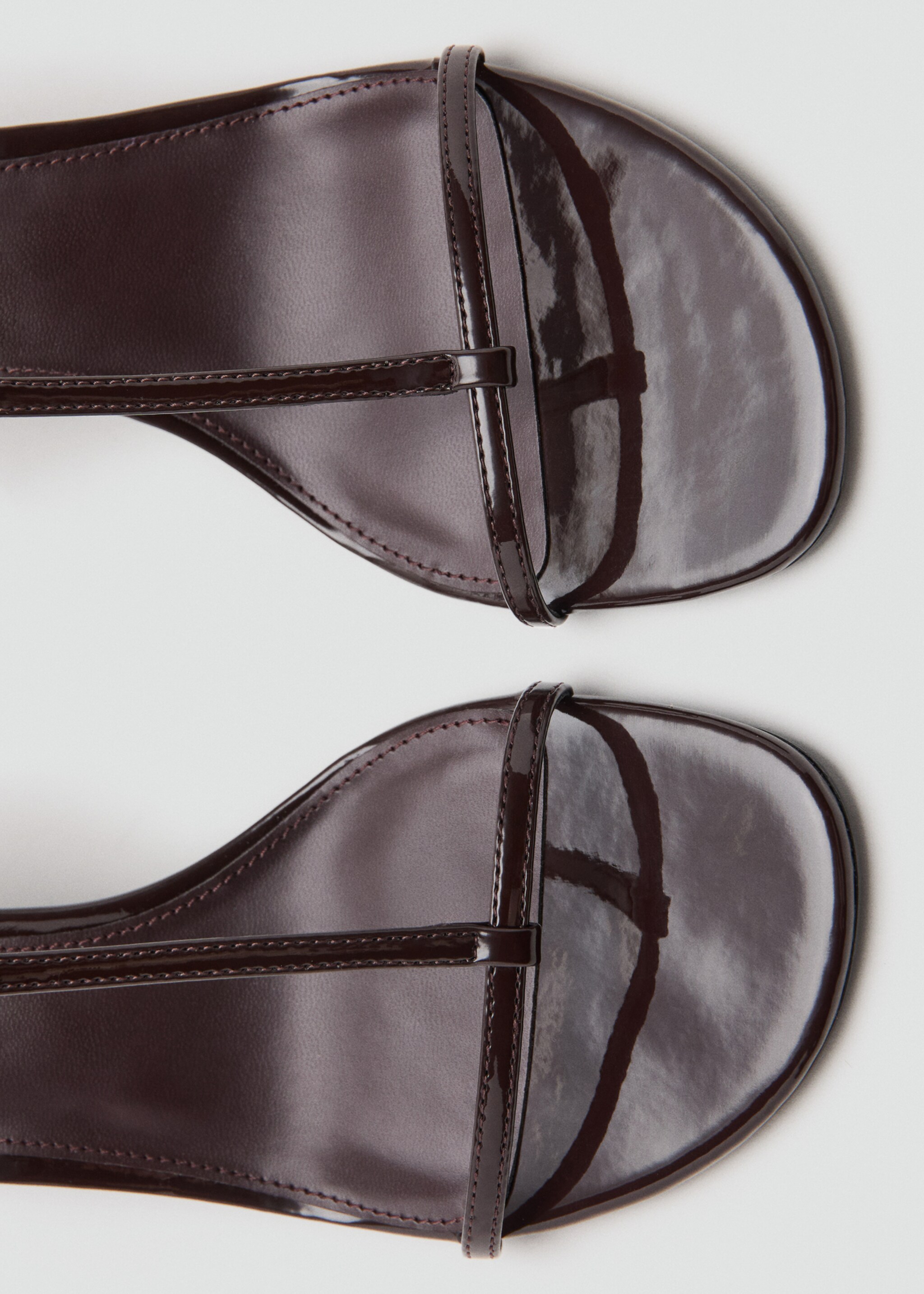 Strappy heeled sandals - Details of the article 2, Chocolate. Ref: 27035817-00.